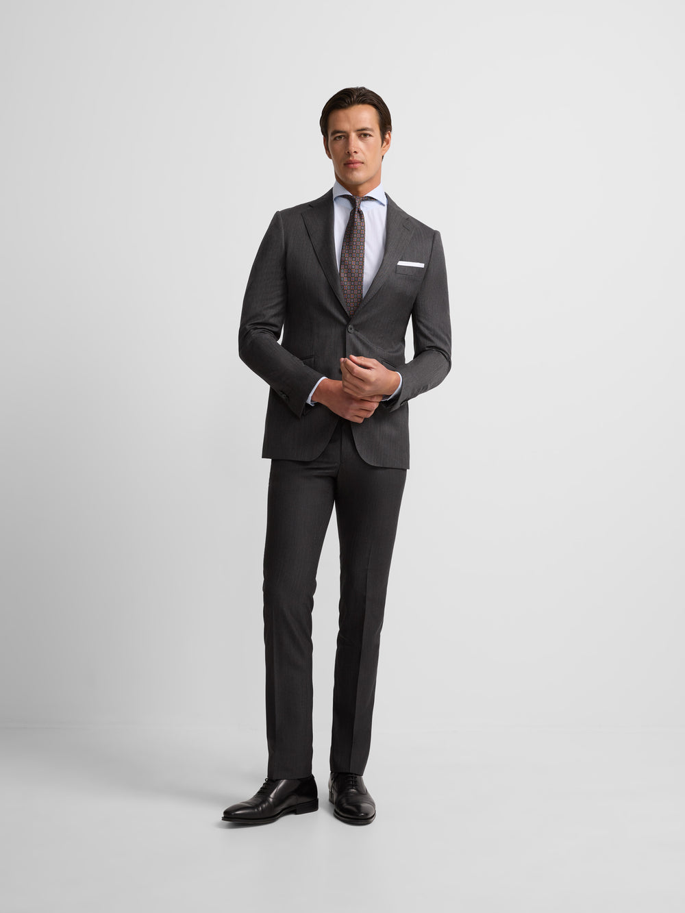 Americana traje clasico espiga gris