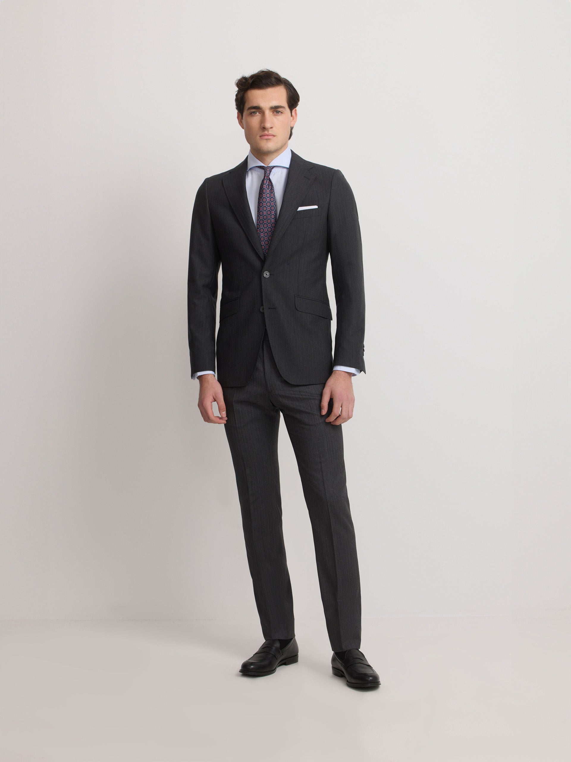 Americana traje clasico espiga gris