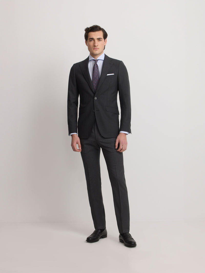 Classic gray herringbone suit jacket
