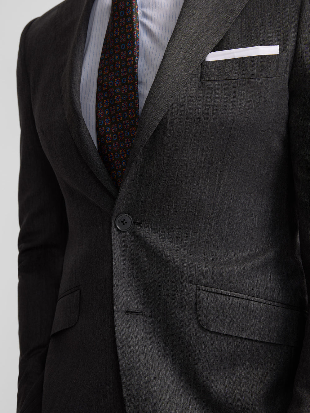 Americana traje clasico espiga gris