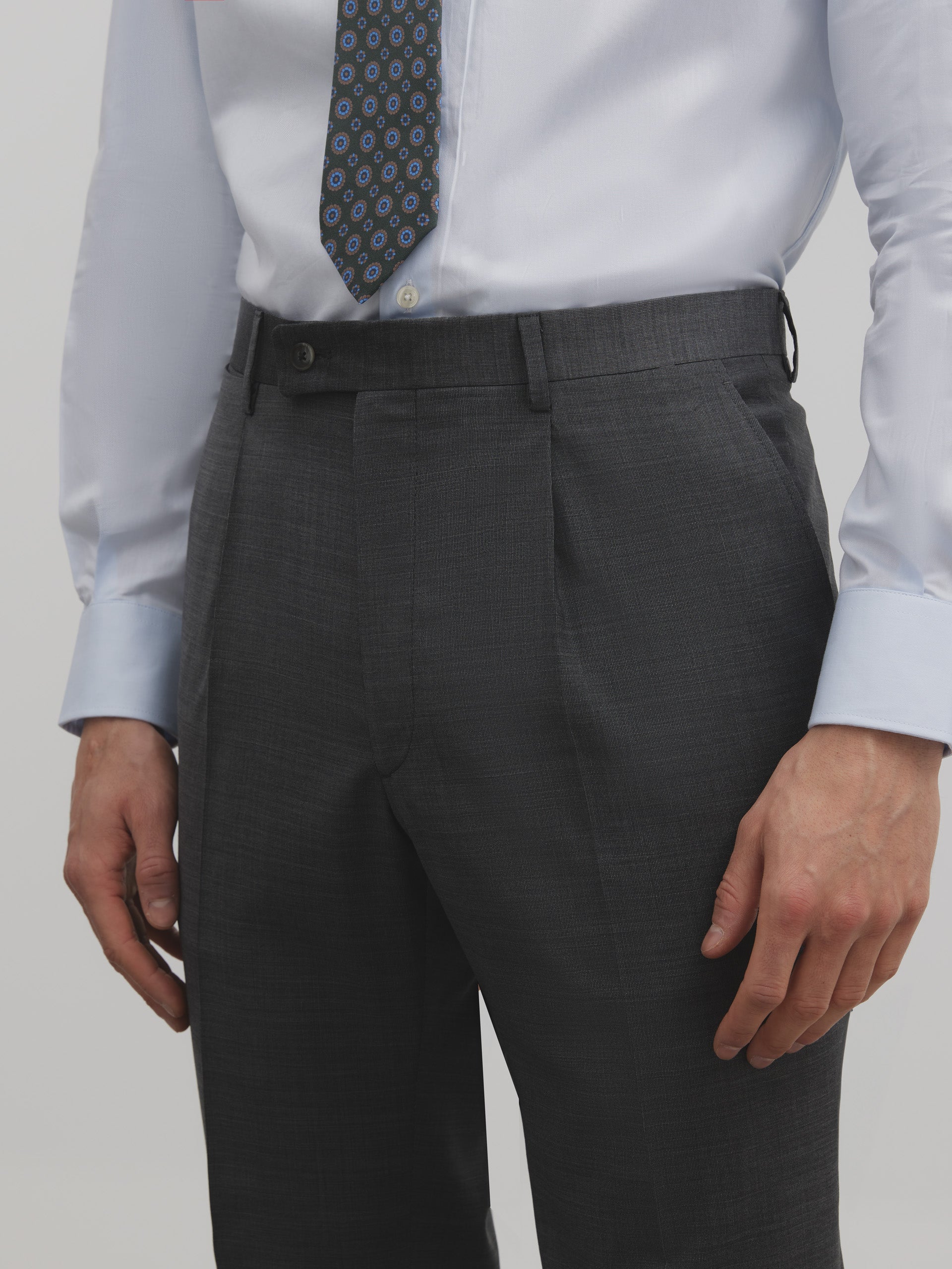 Pantalon traje fil a fil gris