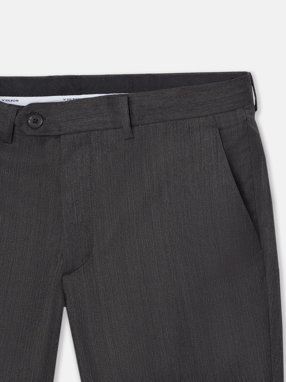 Pantalon traje clasico espiga gris