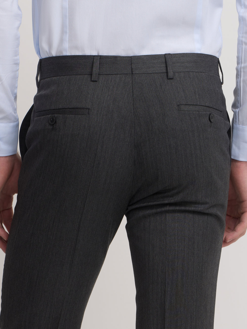 Pantalon traje clasico espiga gris