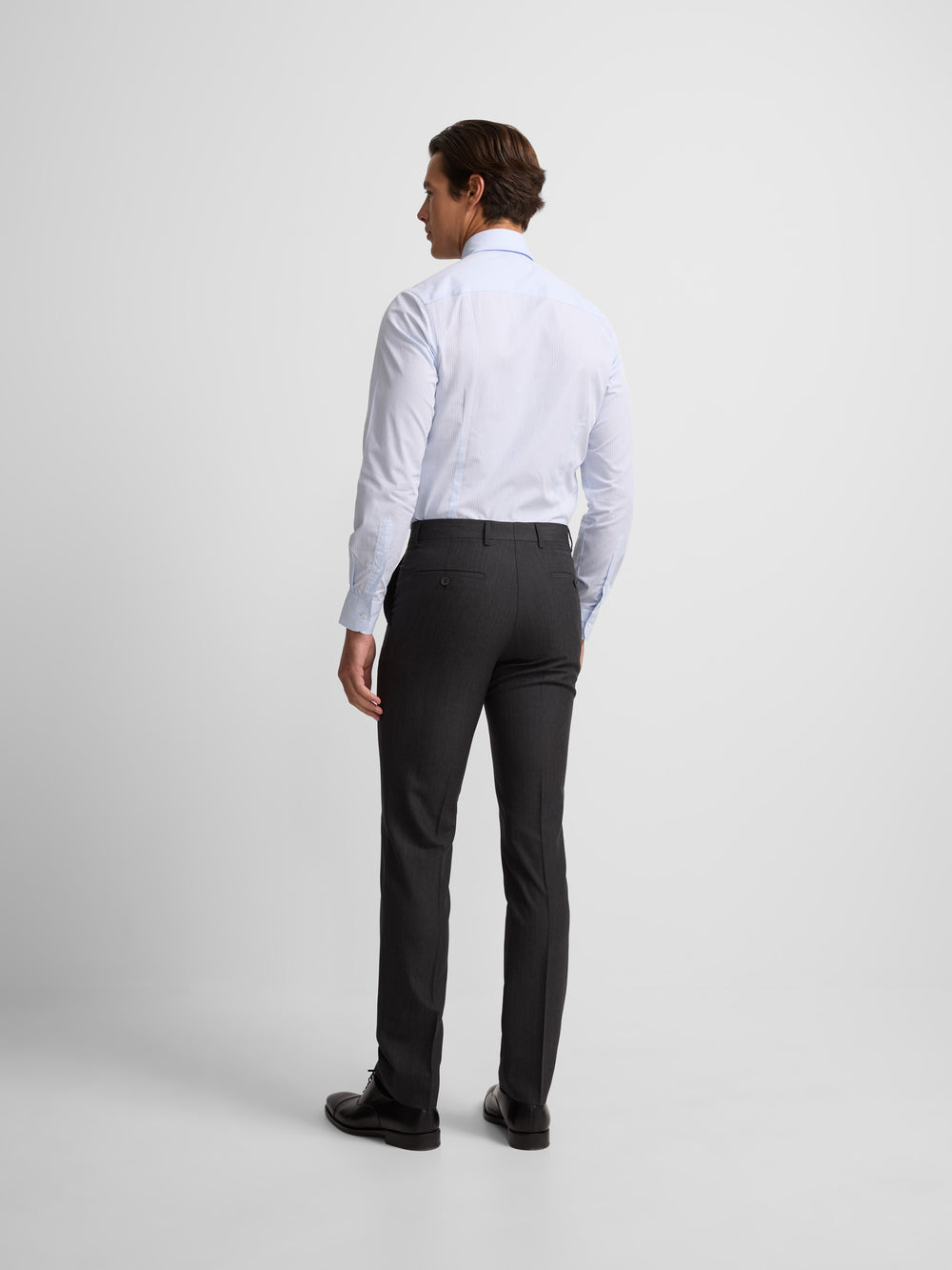 Pantalon traje clasico espiga gris