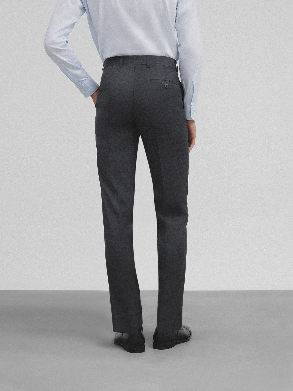 Pantalon de costume classique gris à chevrons