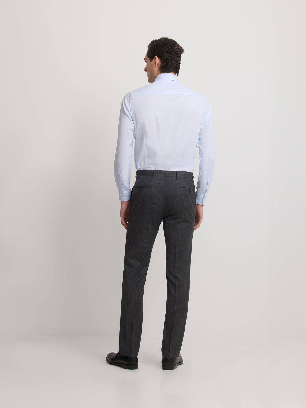 Pantalon traje clasico espiga gris