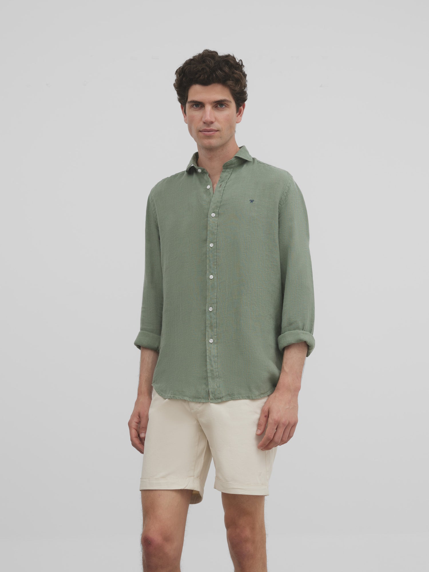 Camisa sport ligera verde medio