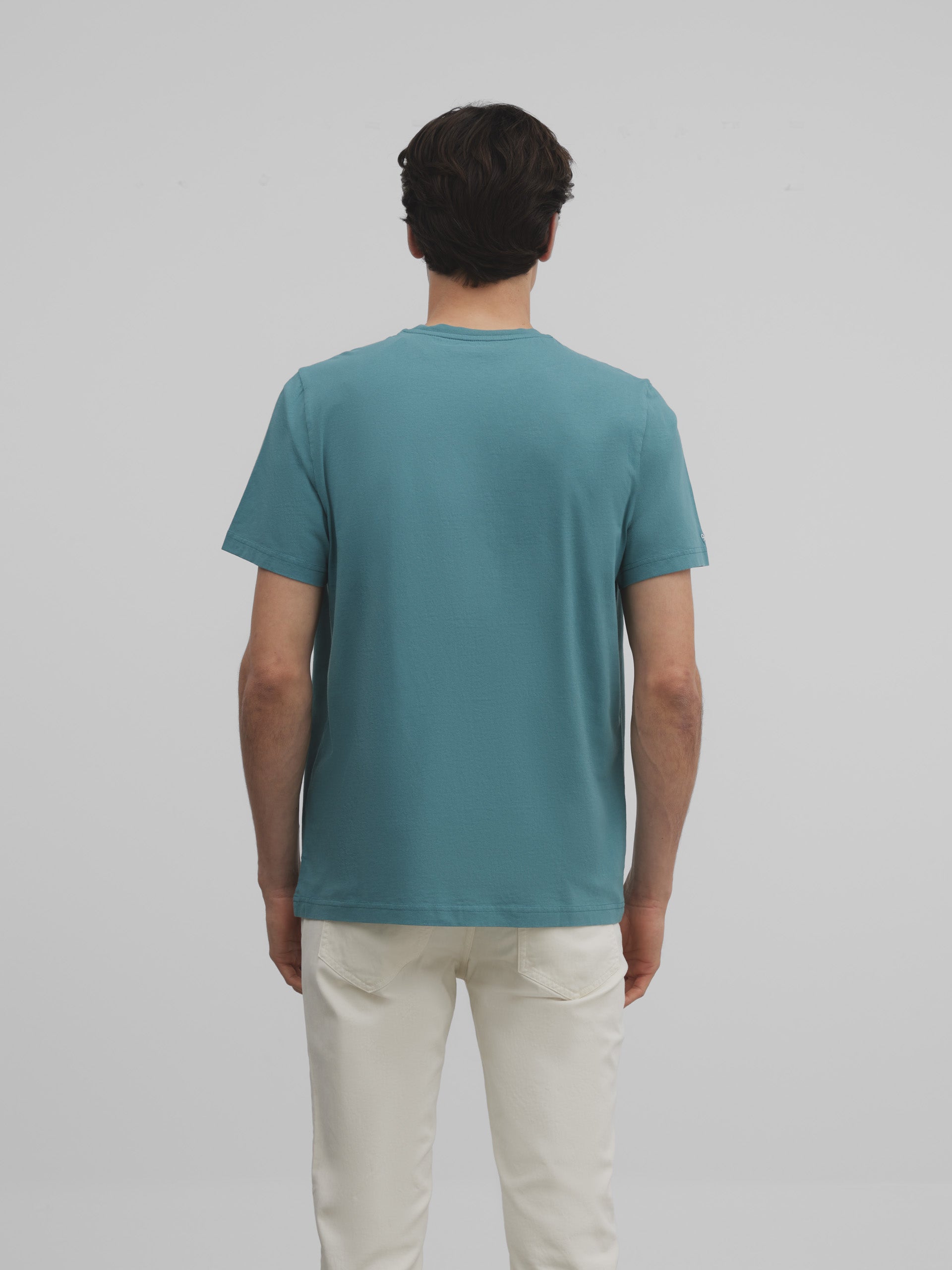 T-shirt classique à poche ethnique vert