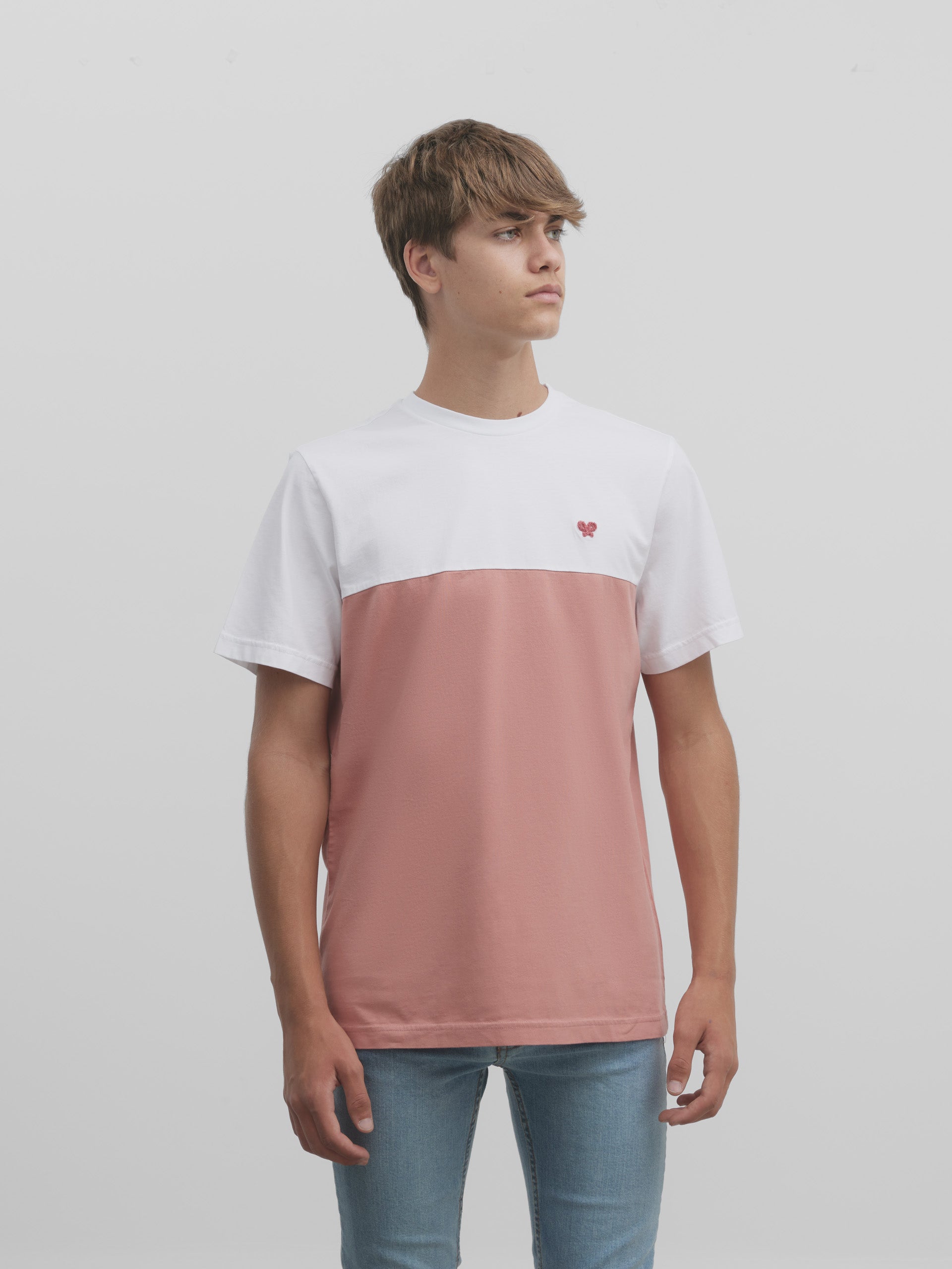 Two-tone white coral t-shirt