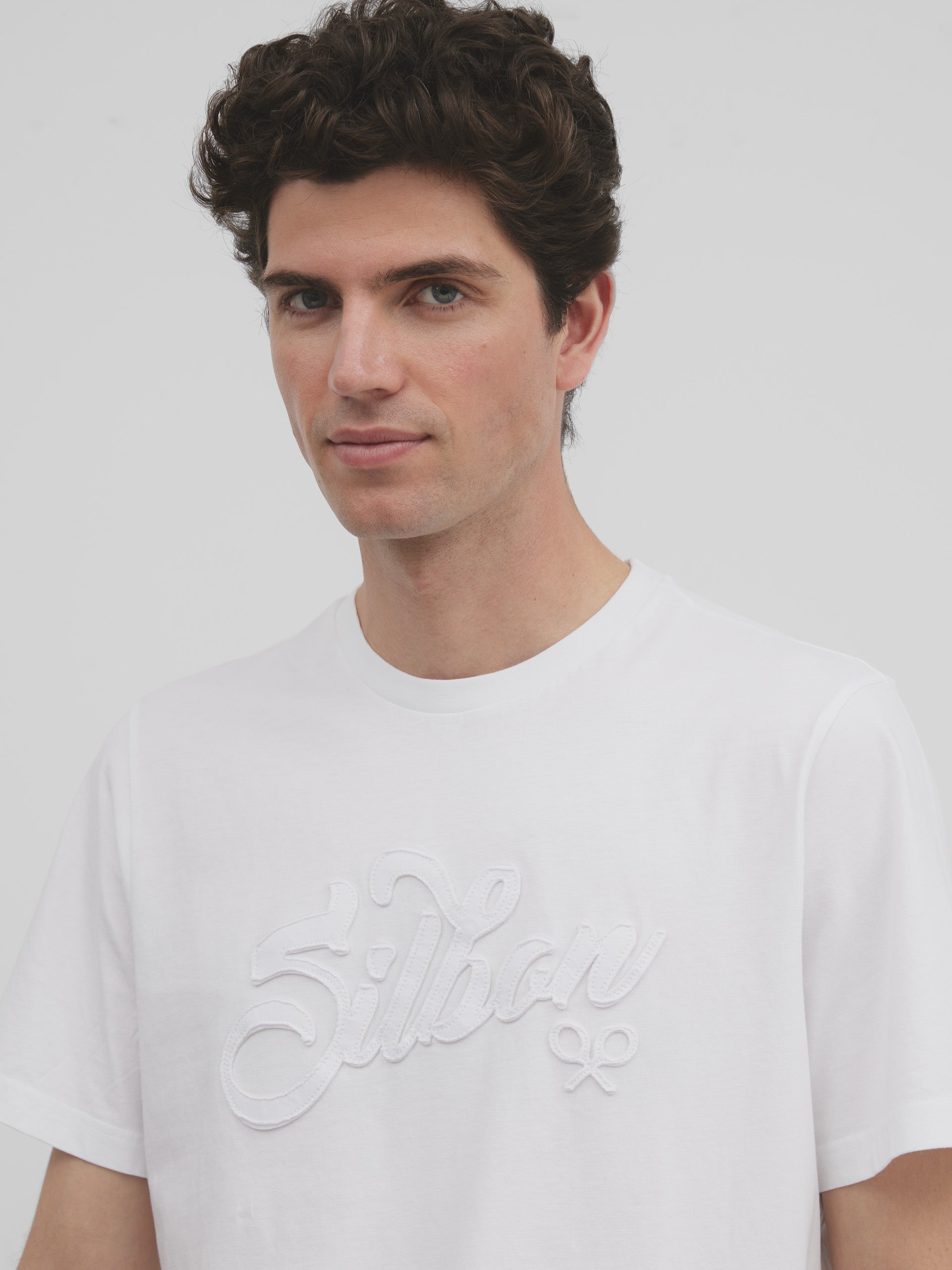 T-shirt logo lettre blanc