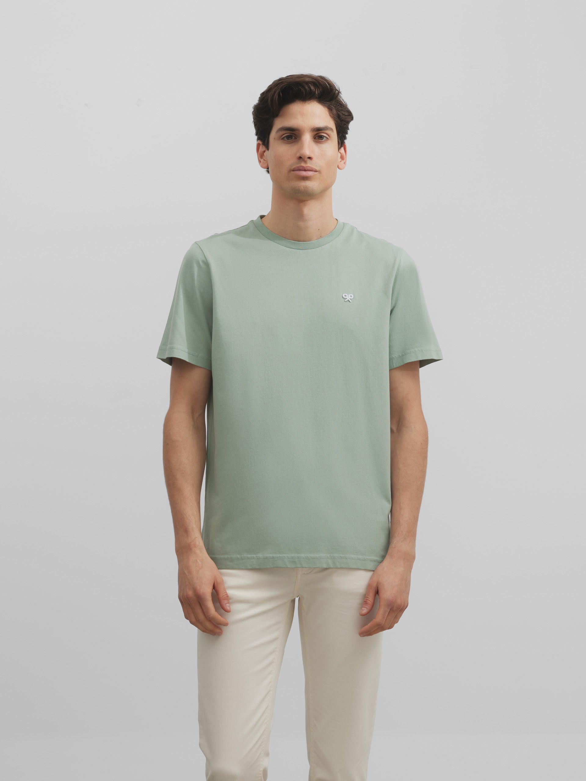 Green geometric racket t-shirt