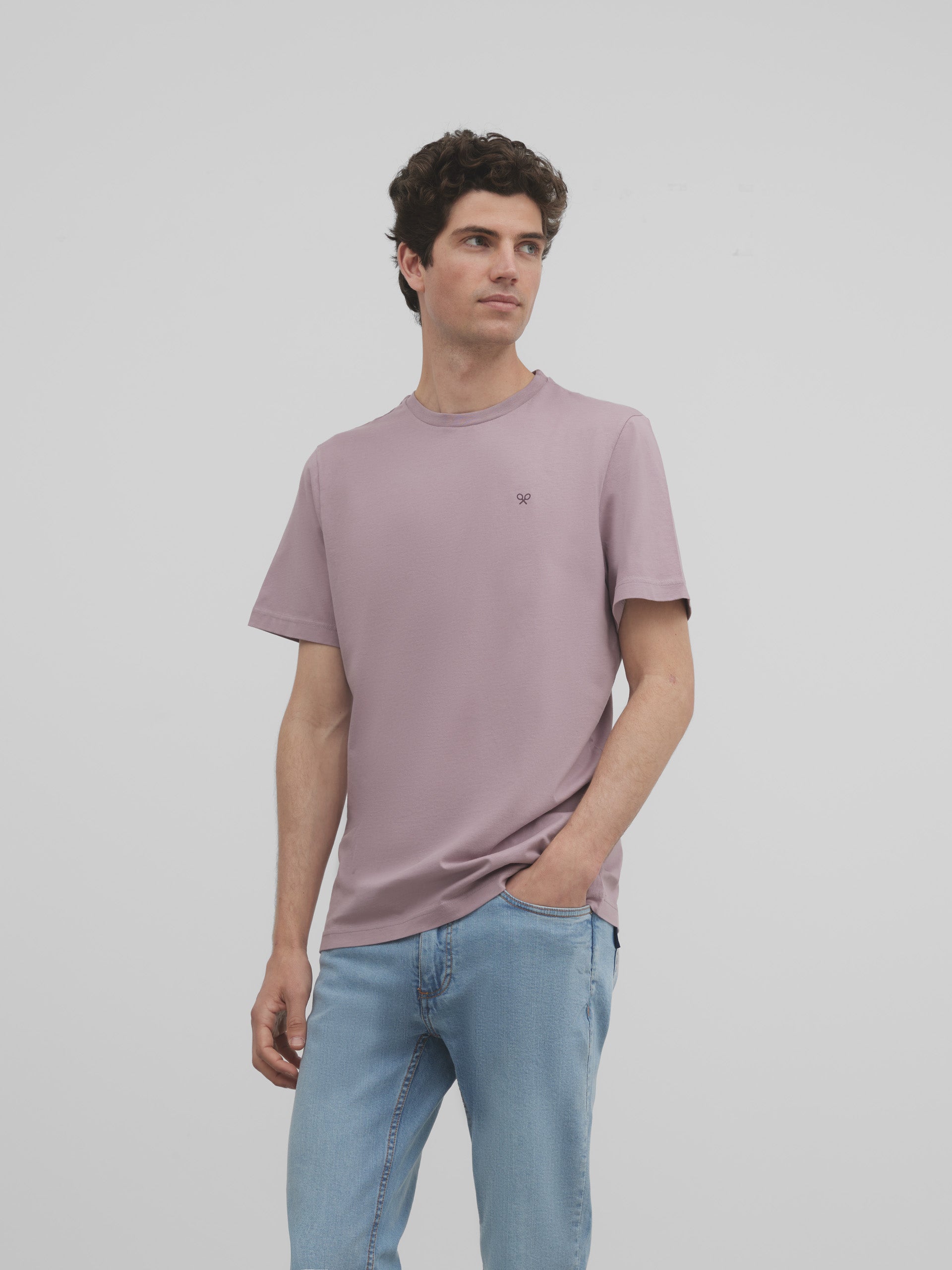 Camiseta silbon raqueta trasera purpura