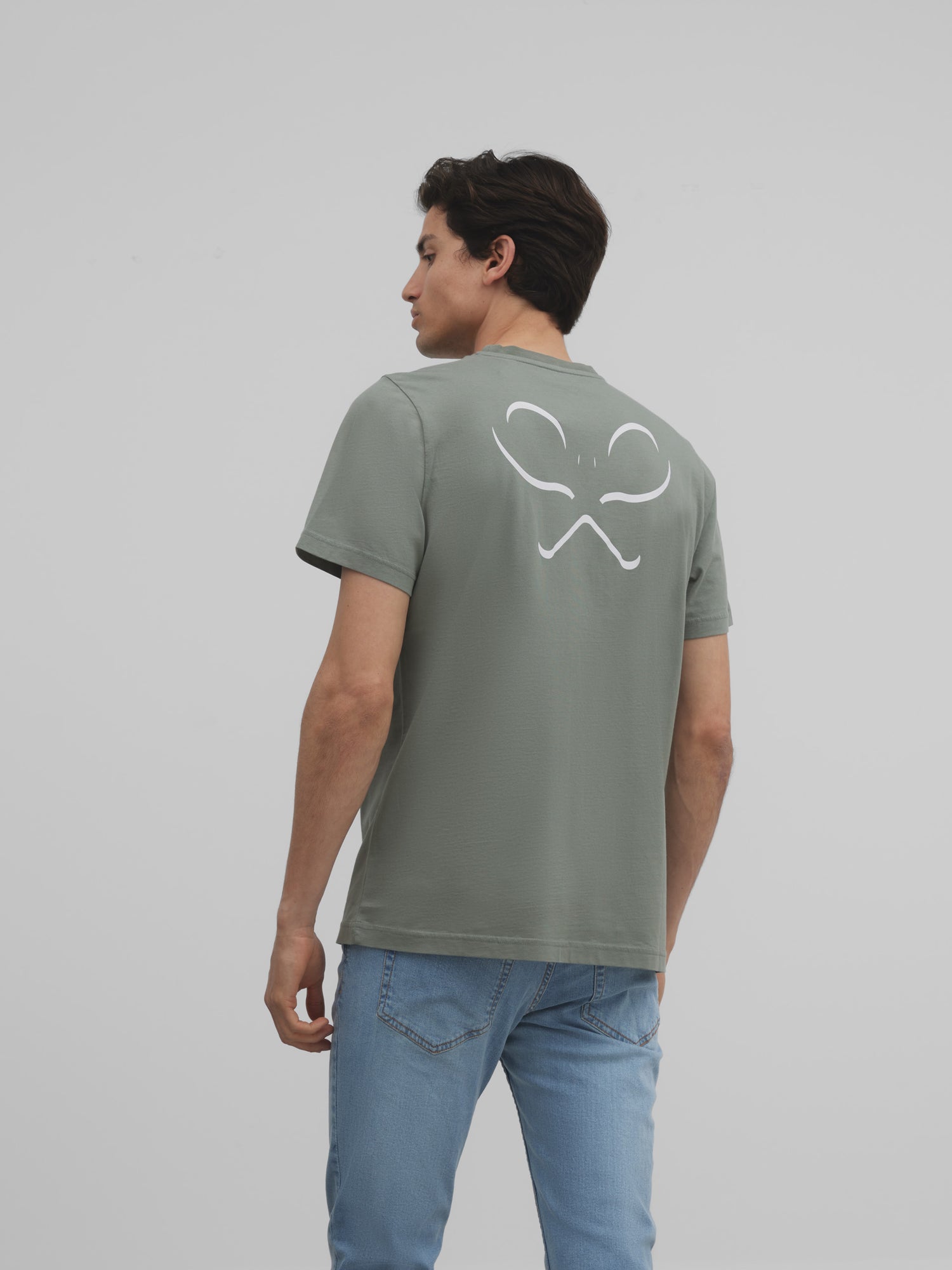 Silbon green back racket t-shirt