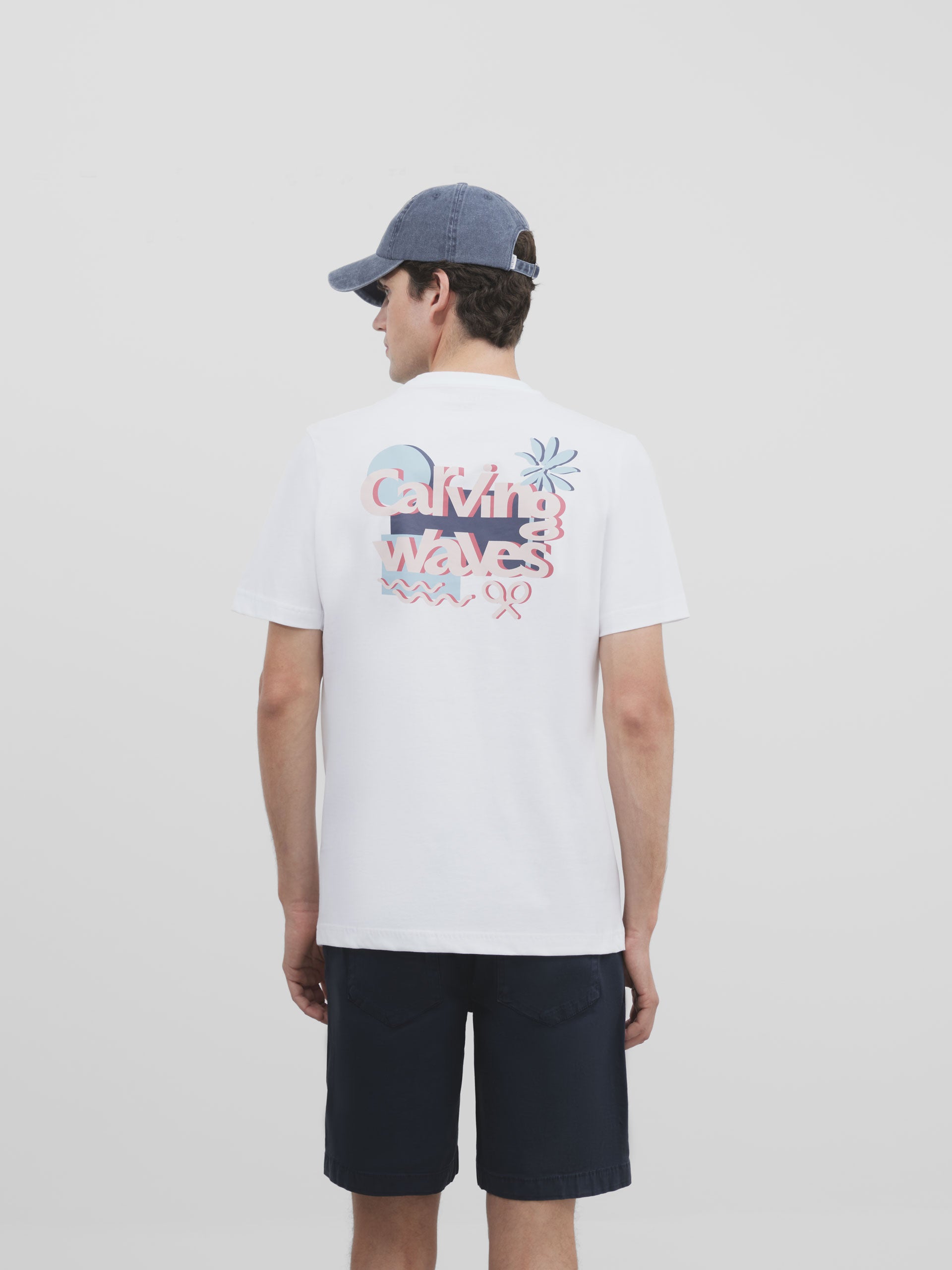 White carving waves t-shirt