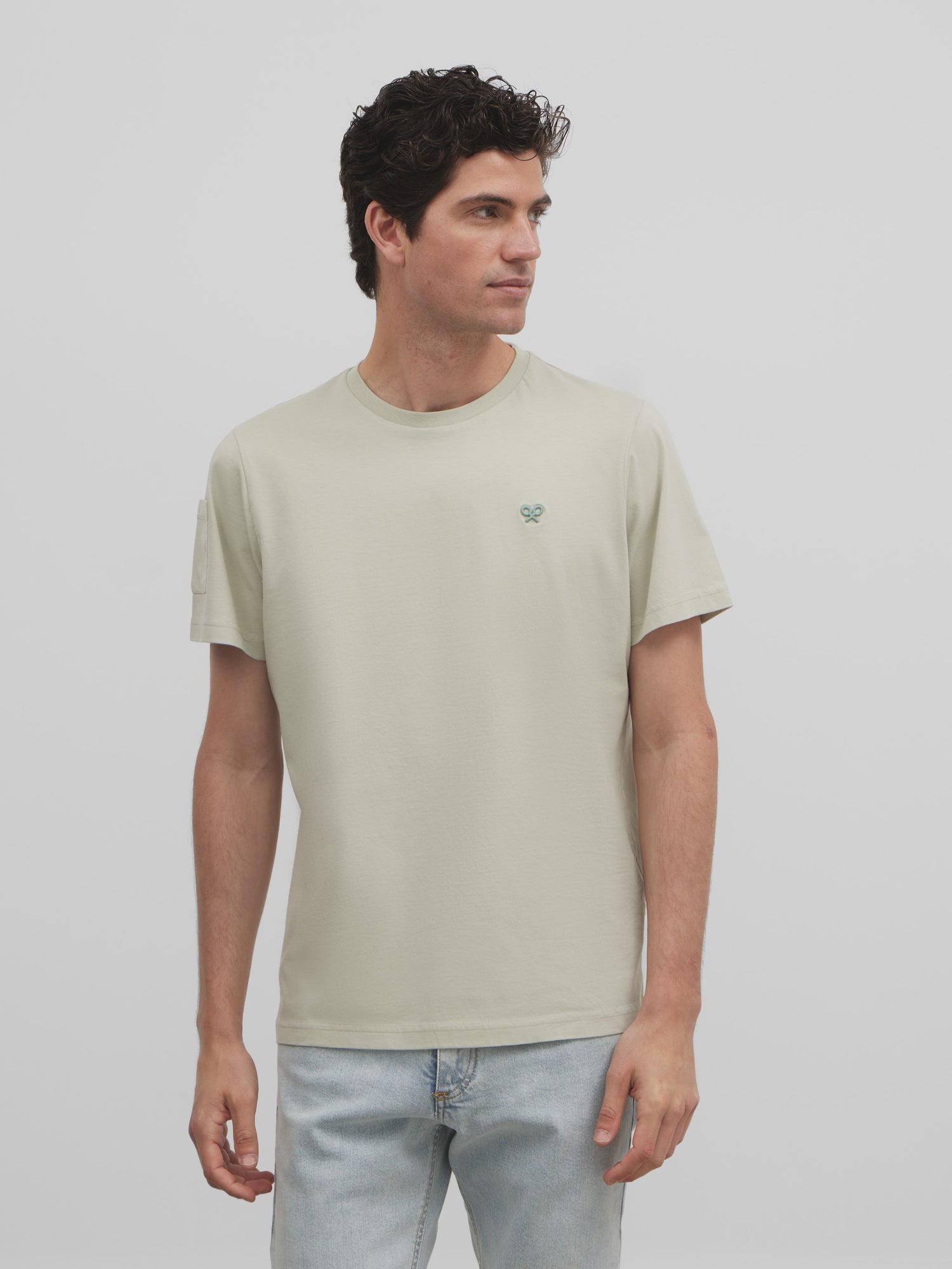 Camiseta bolsillo manga verde