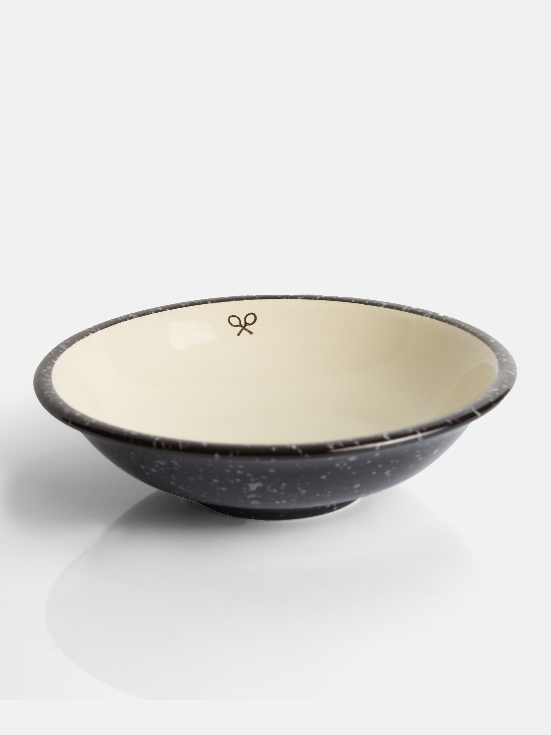 Two-tone enamel ceramic deep plate