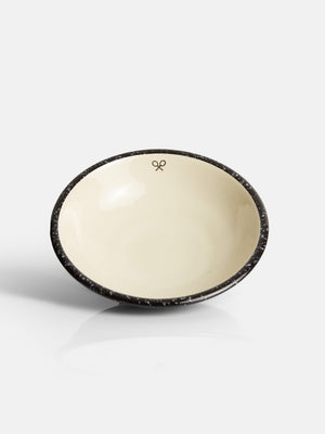 Plato hondo ceramico esmalte bicolor