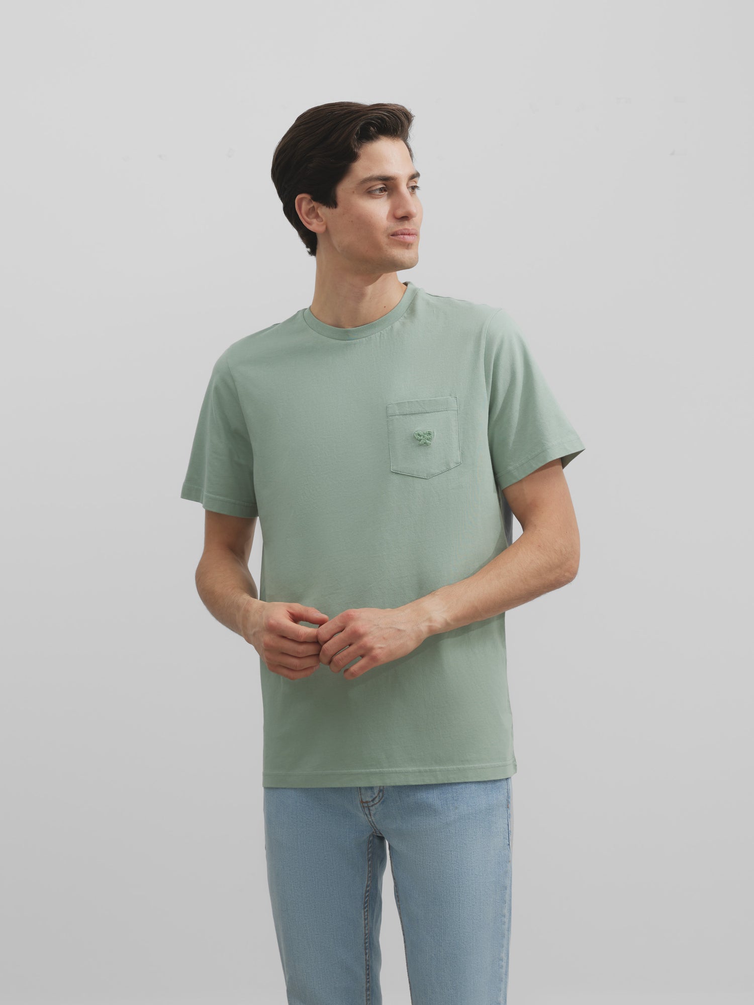 Green racket pocket t-shirt