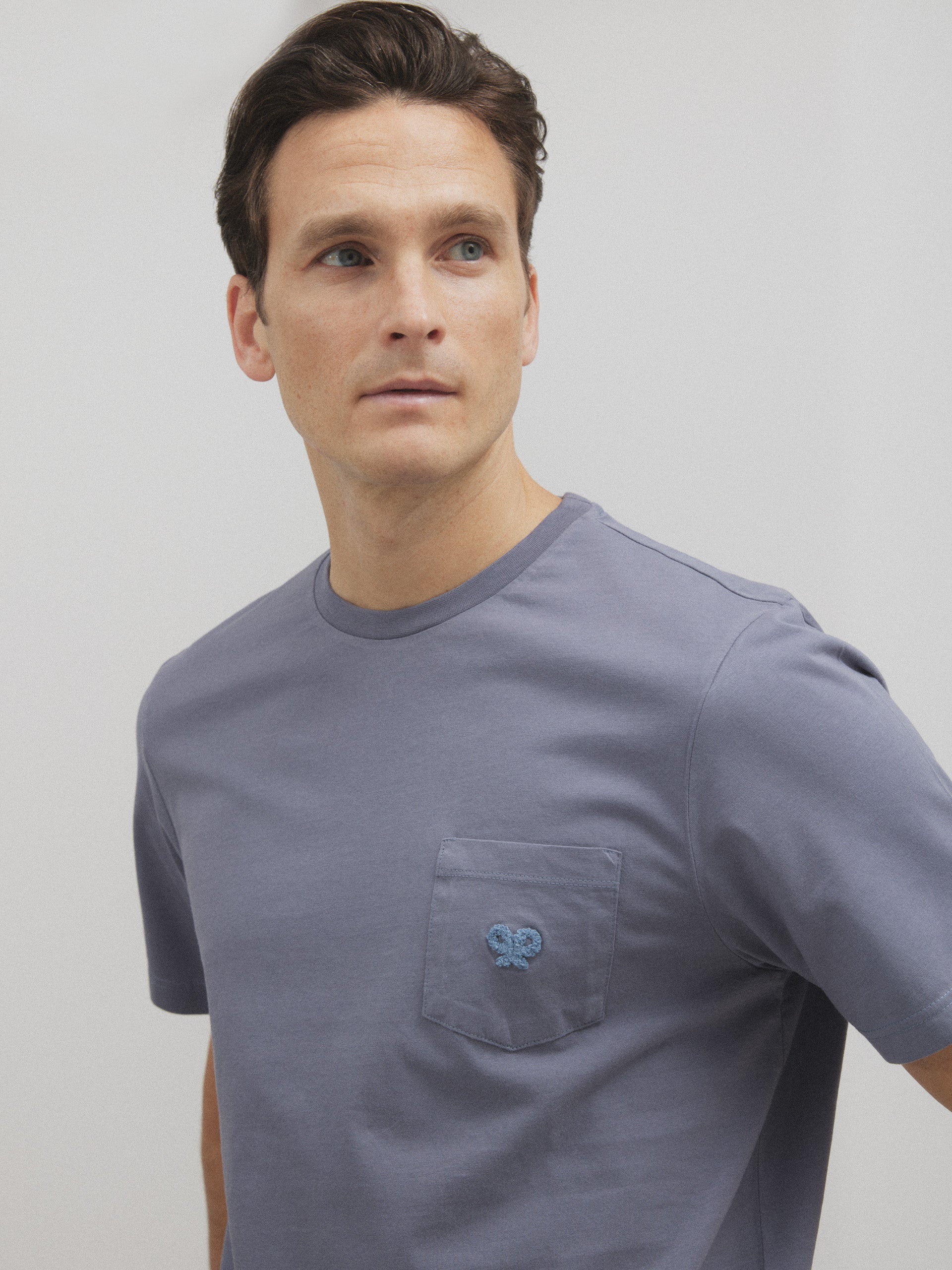 Blue racket pocket t-shirt
