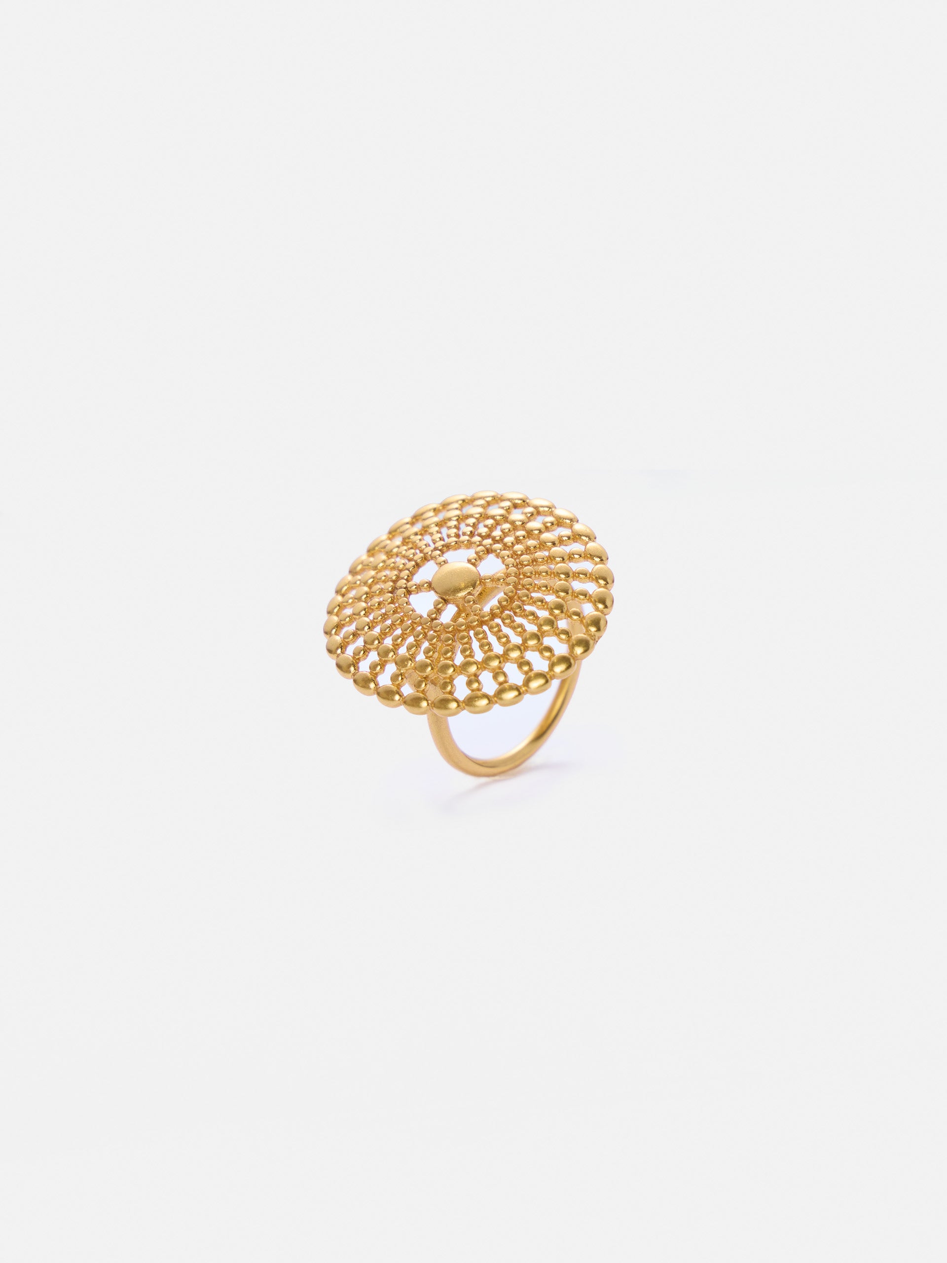 Golden sphere ring