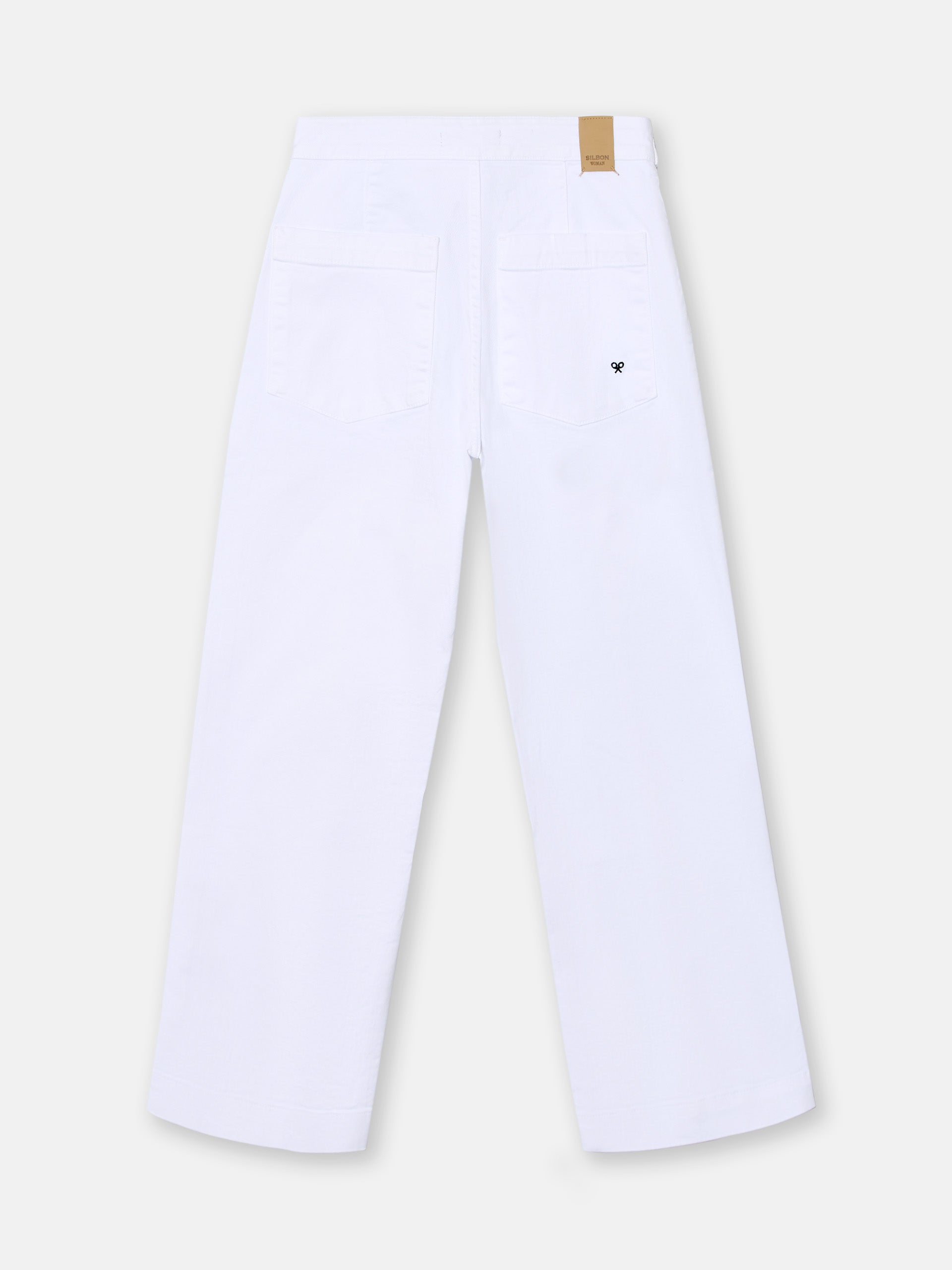 White sailor denim pants