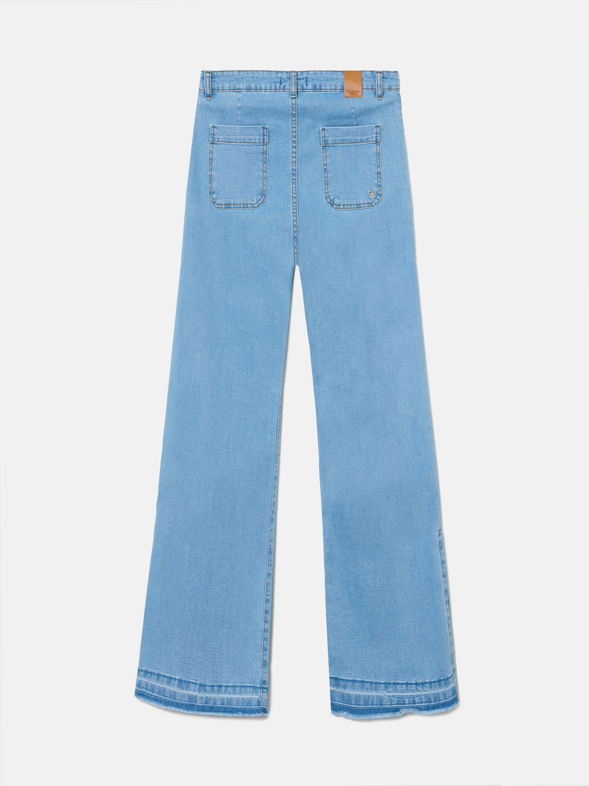 Pantalon jupe-culotte à poches bleu marine