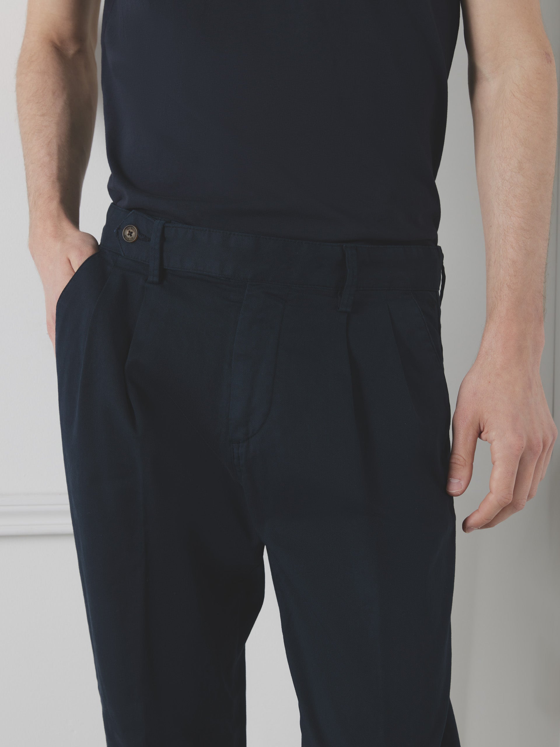 Pantalon double pli marine unique Silbon