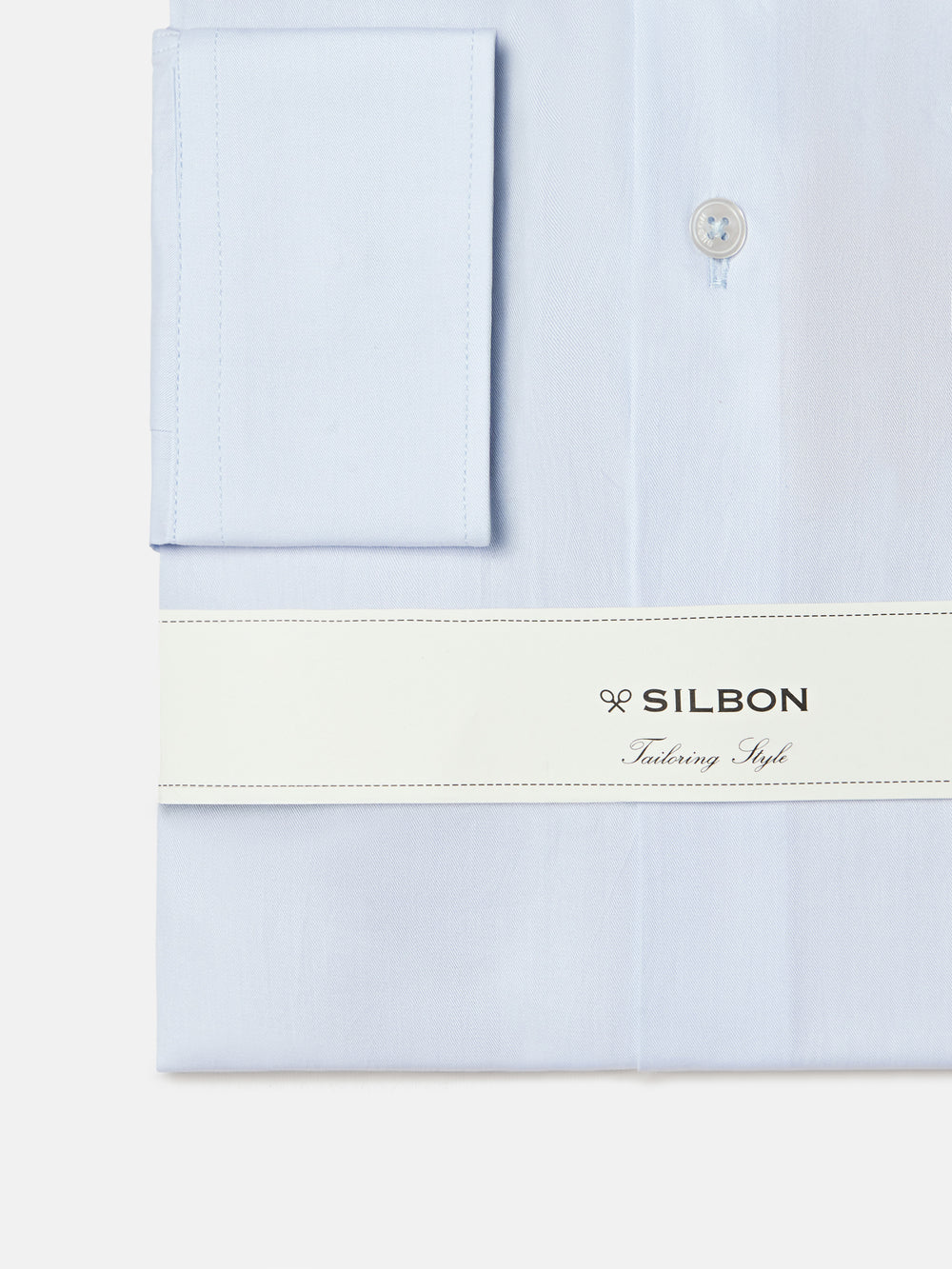 Camisa vestir celeste clara puño simple