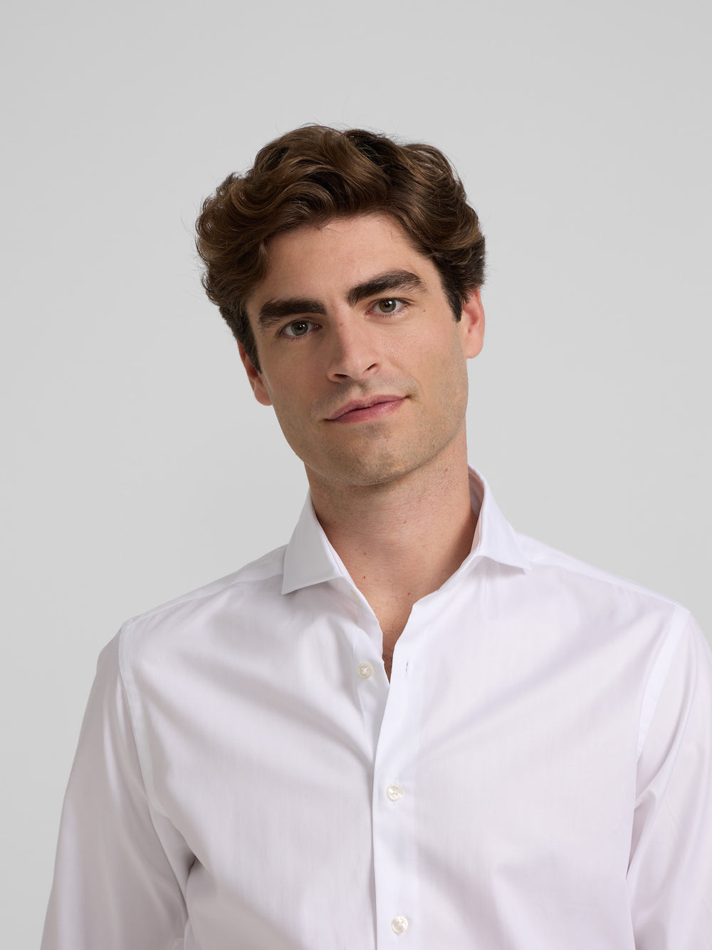 Camisa vestir espiga blanca puño doble