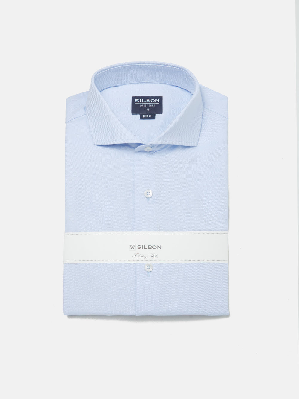 Camisa vestir celeste clara estructura