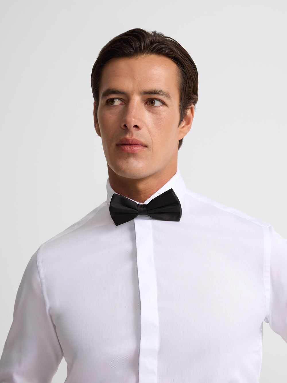 Camisa vestir cuello esmoquin blanca