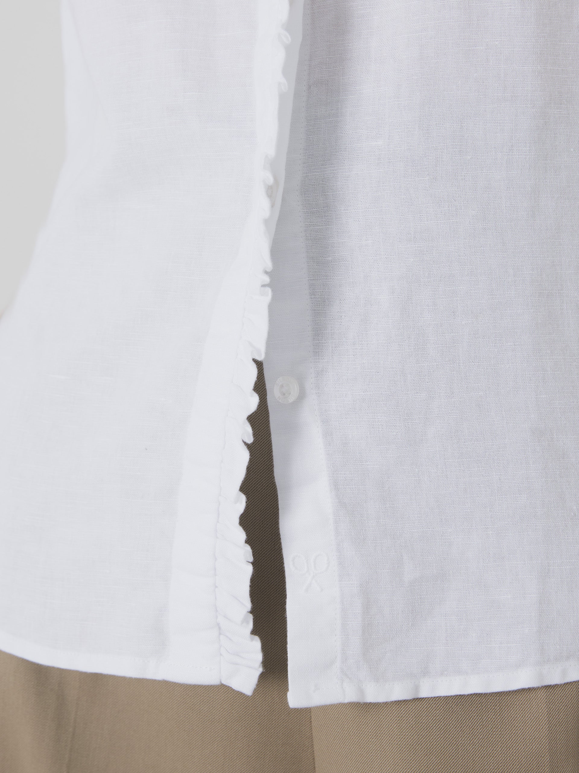 Unique white linen woman shirt