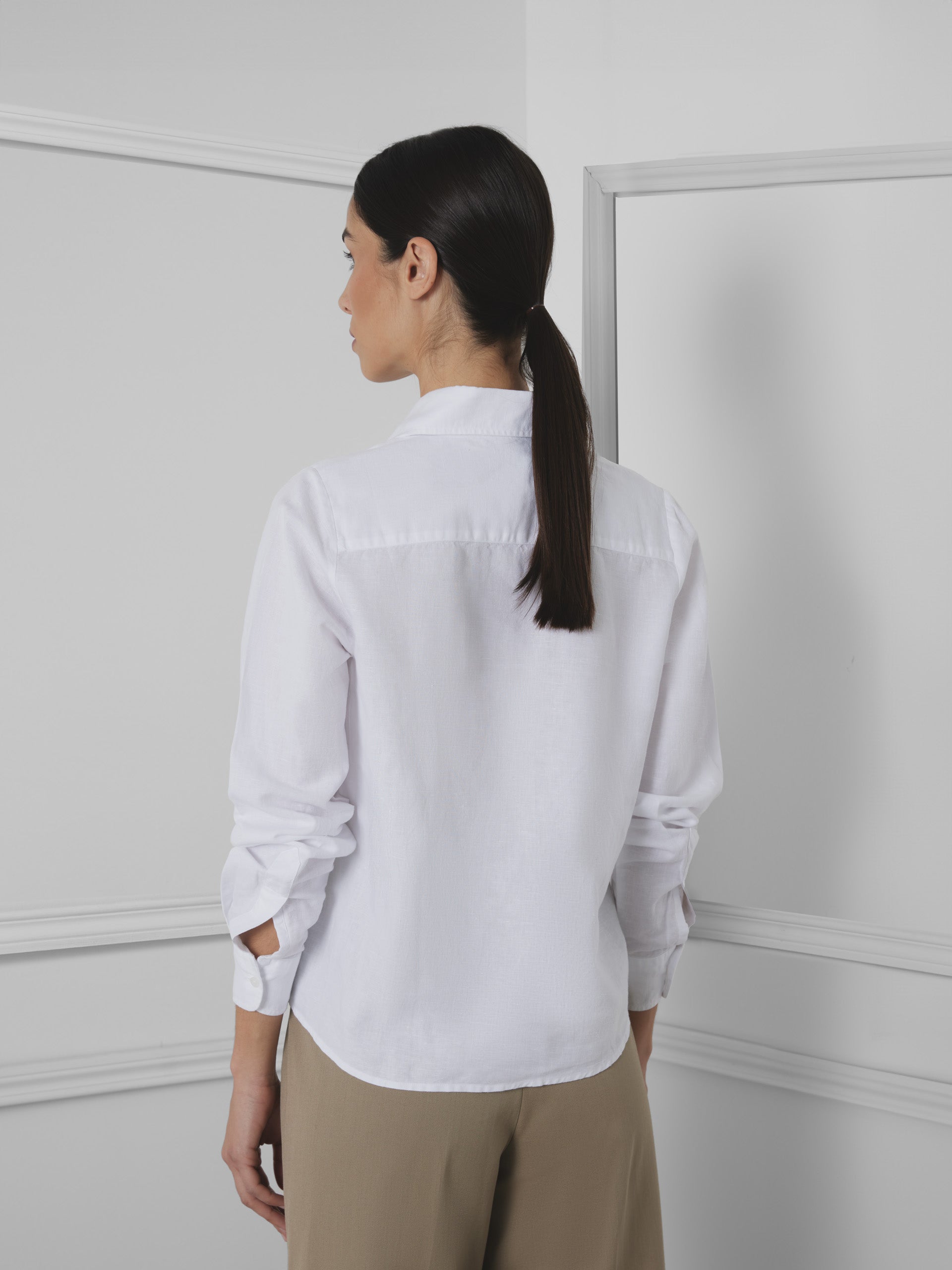 Camisa woman unique lino blanca