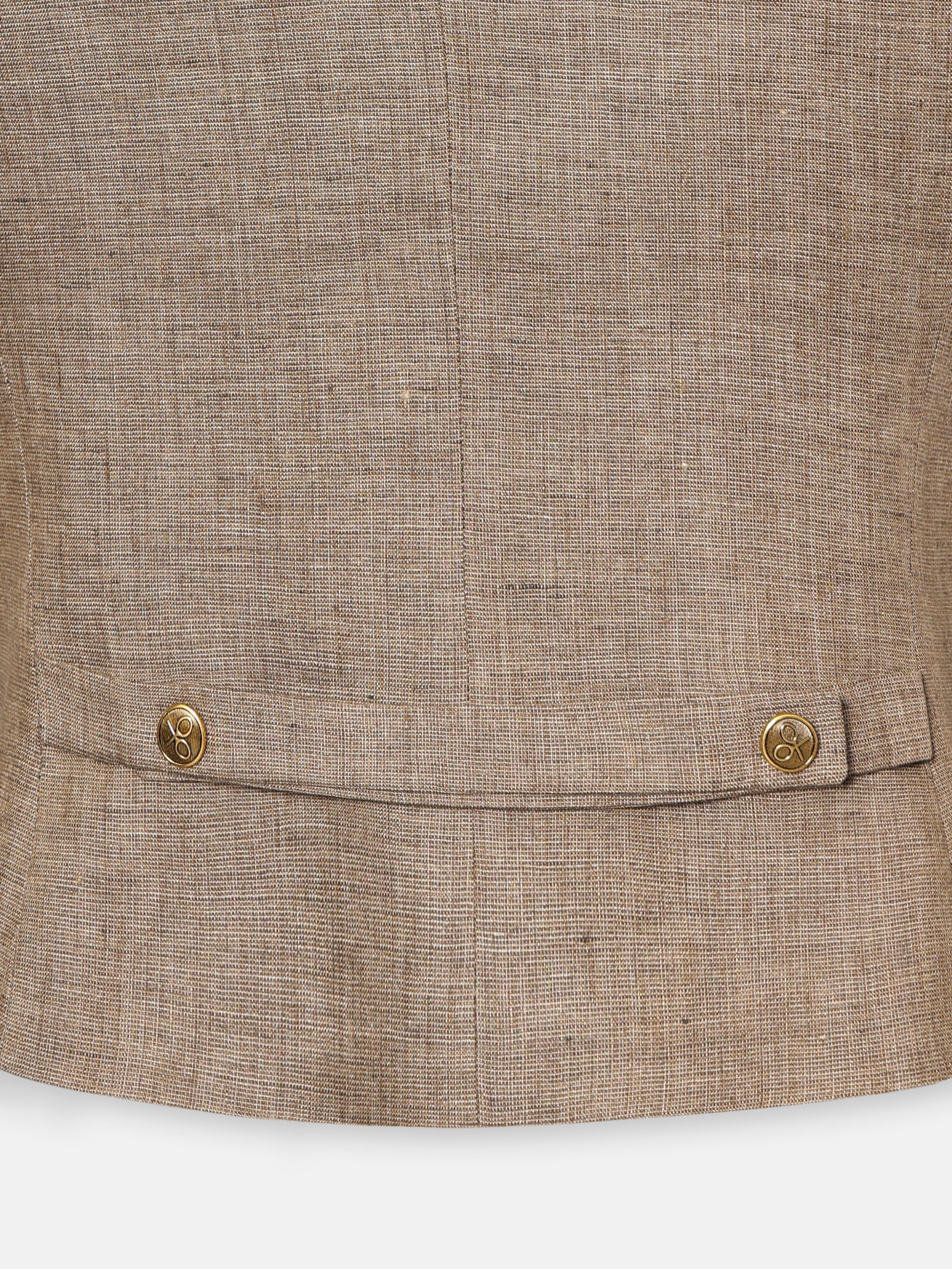 Women's unique medium beige linen vest