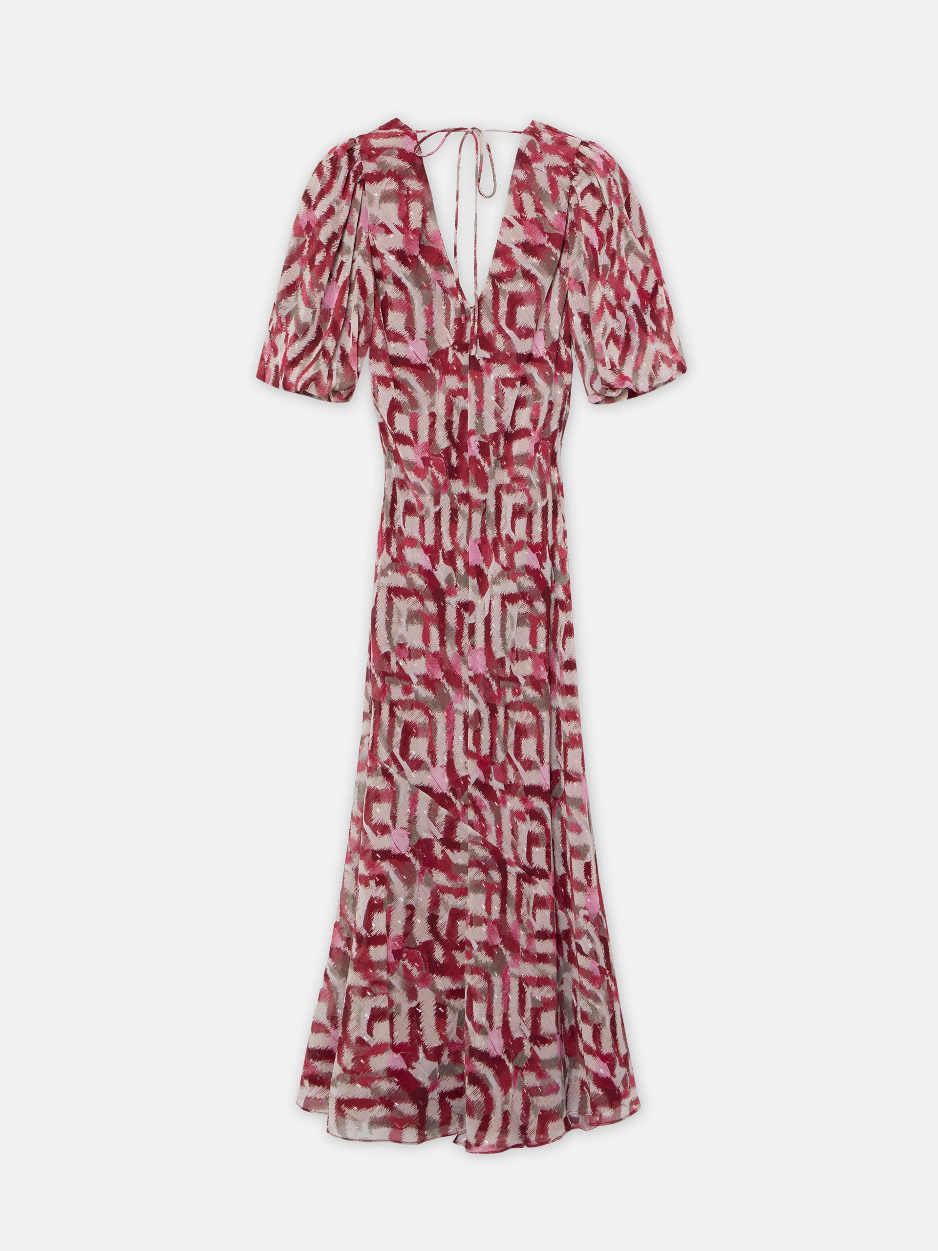 Unique red printed woman dress