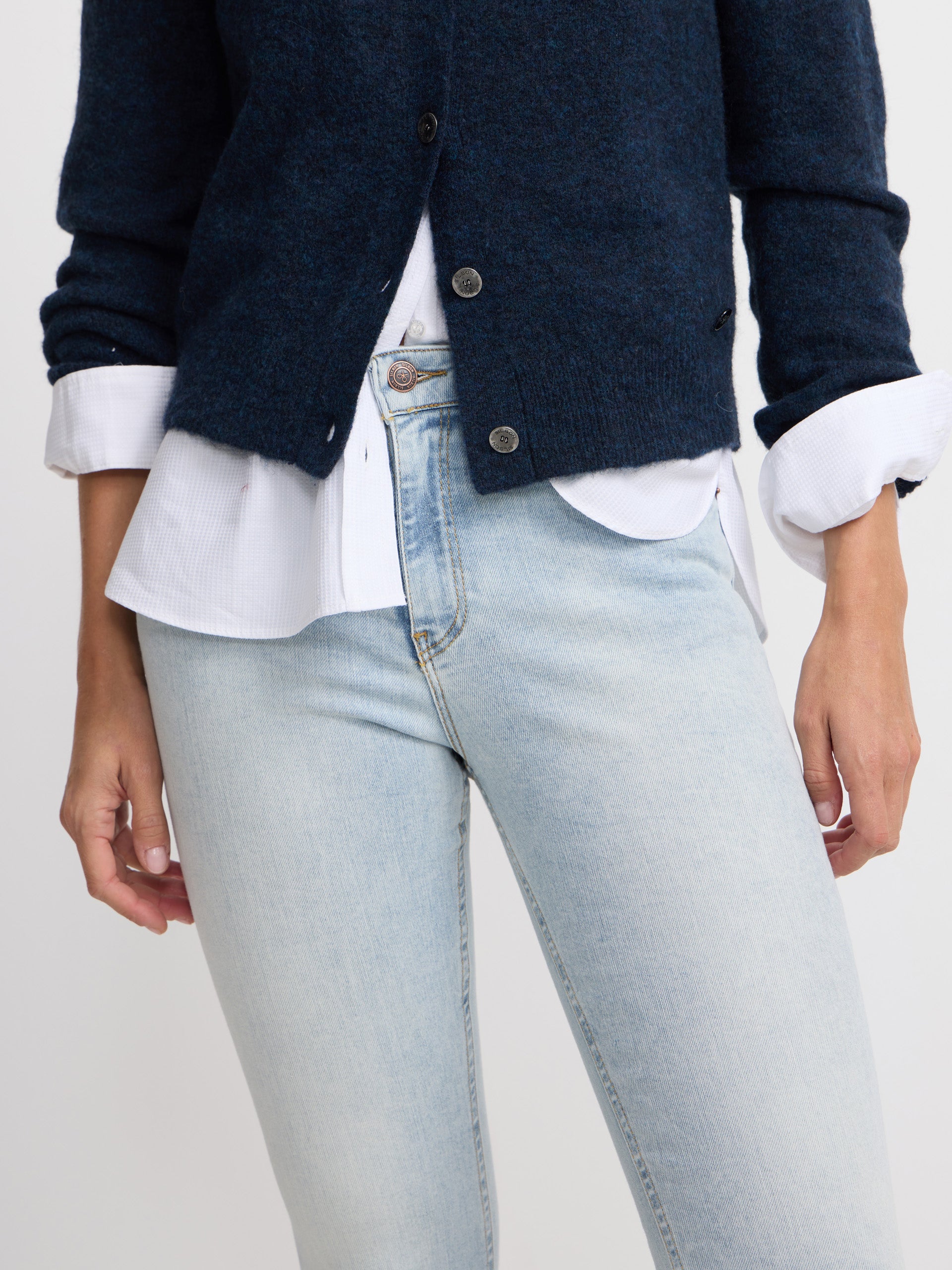 Calças de mulher slim fit ganga clara