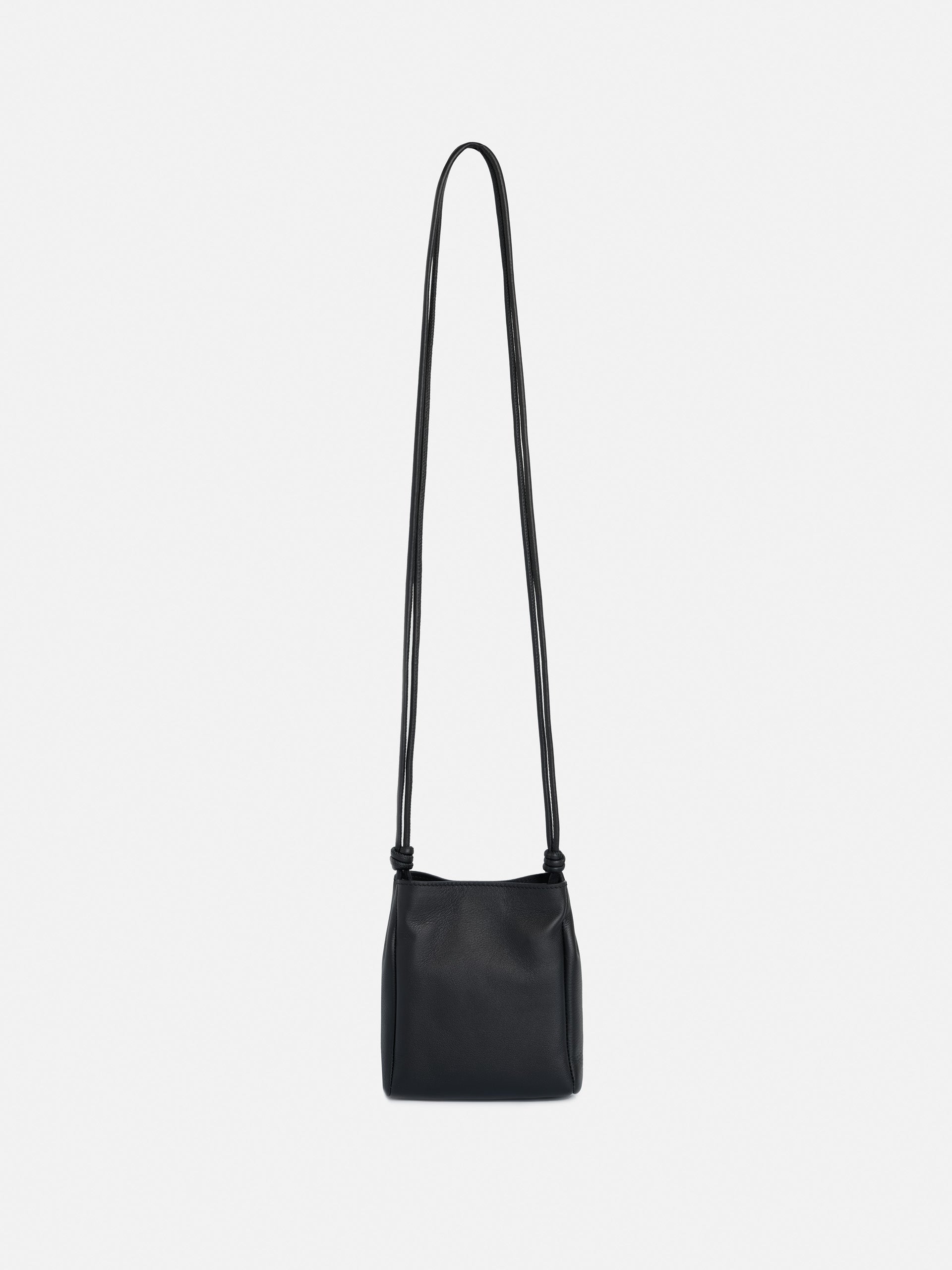 Black leather knot bag
