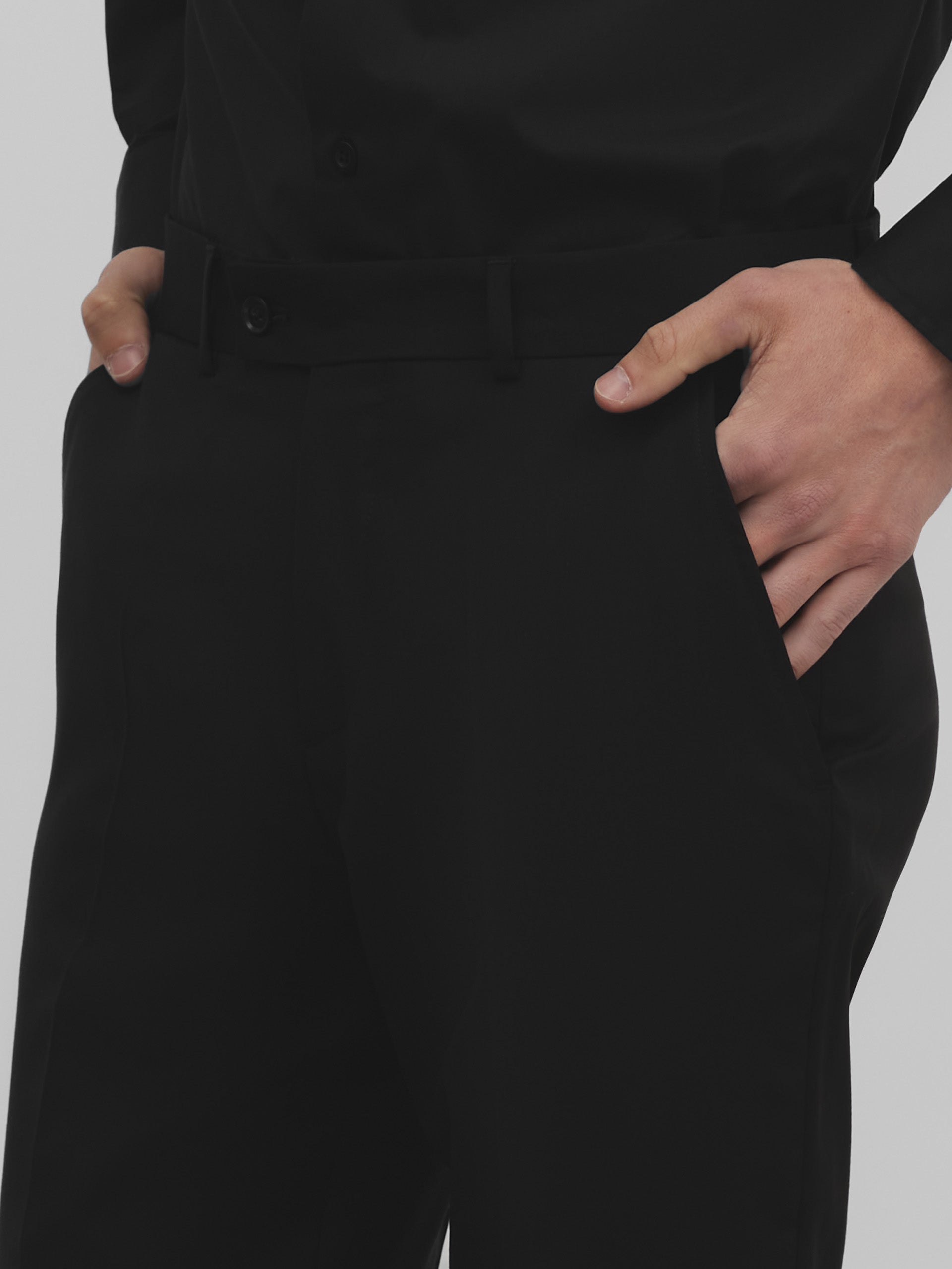 Pantalon traje clasico negro