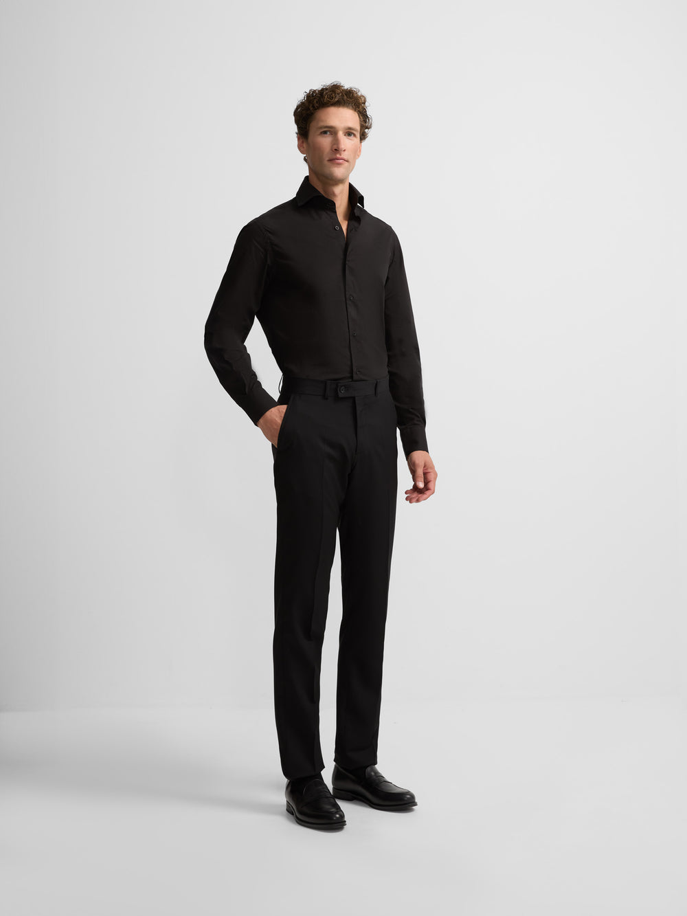 Pantalon traje clasico negro
