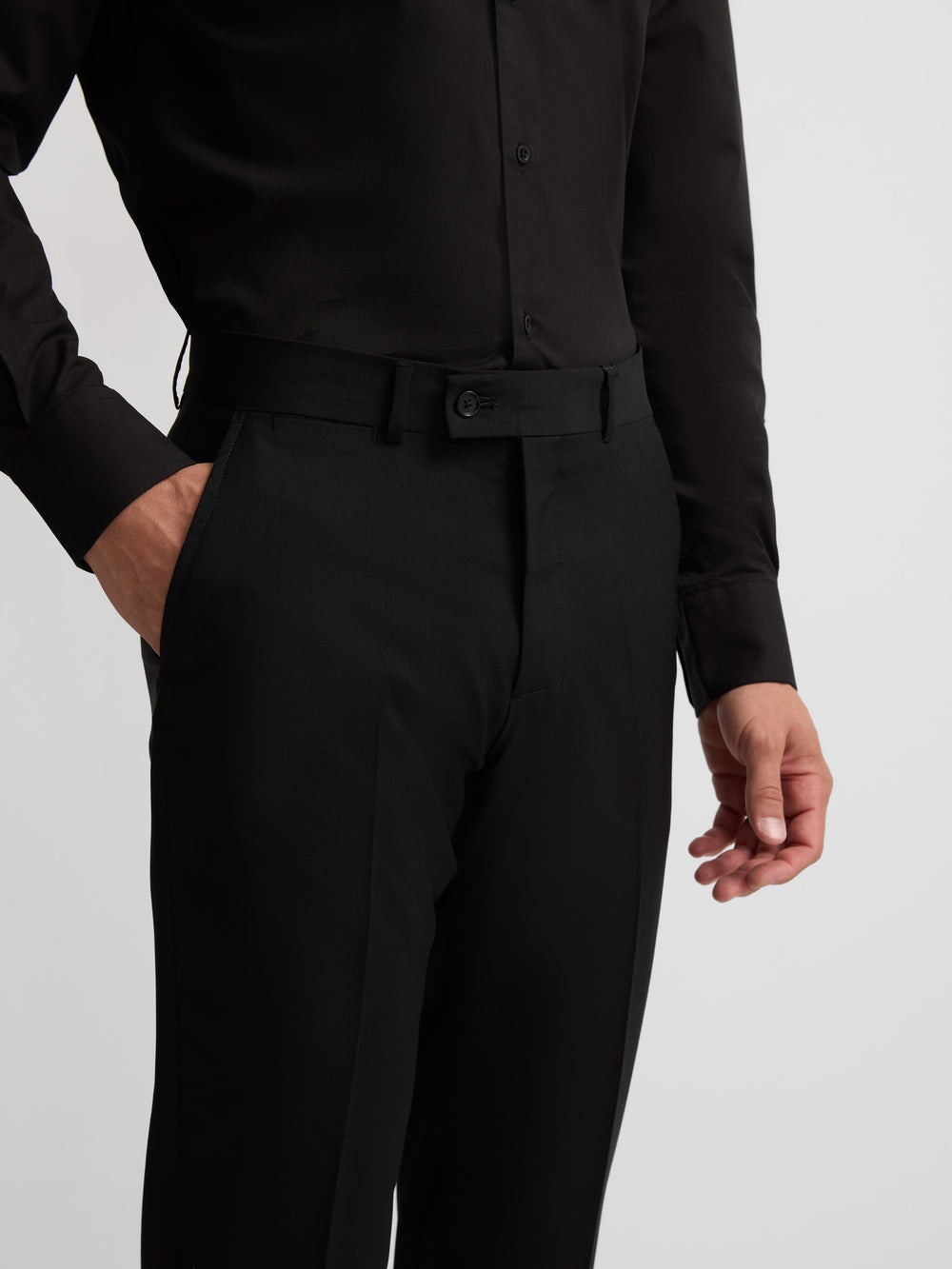 Pantalon traje clasico negro