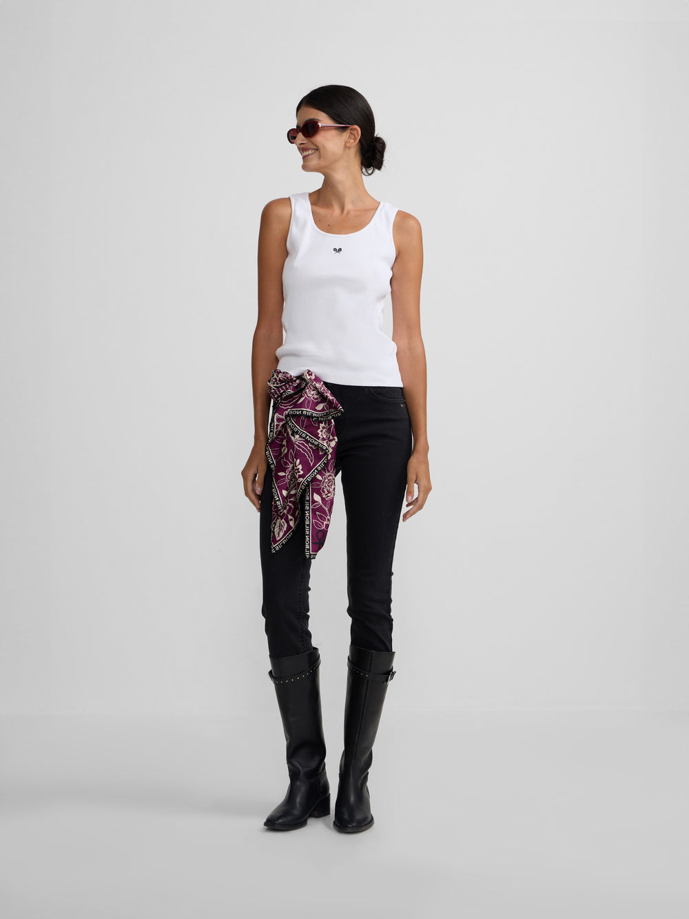 Camisola de alças branca para mulher