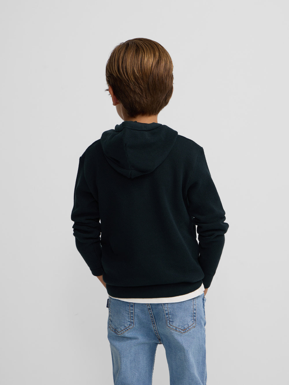 Kids green hooded racquet jersey