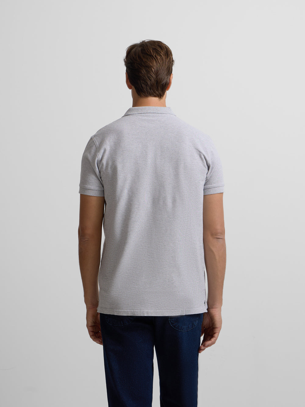Classic plain light grey polo