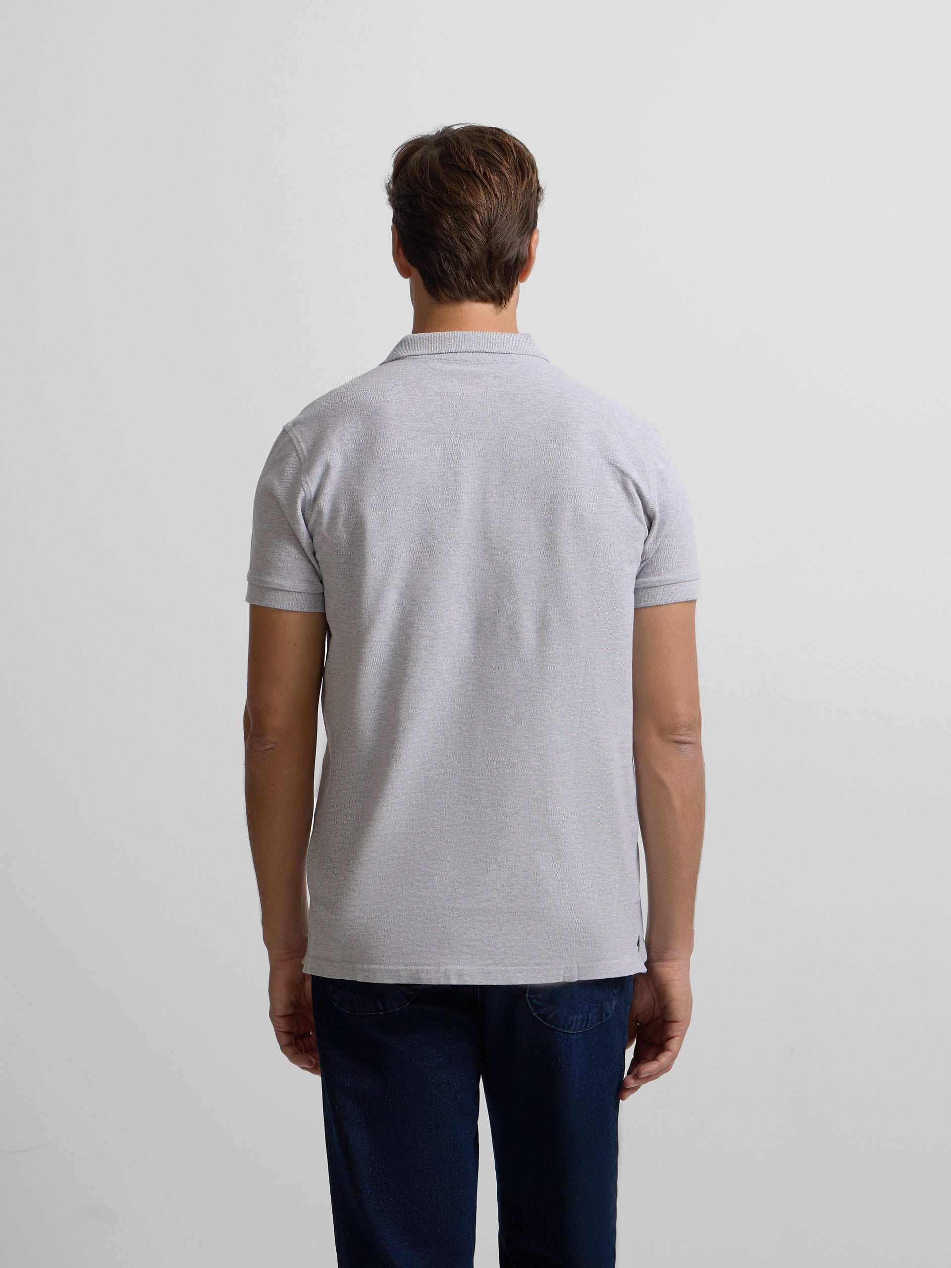 Classic plain light grey polo