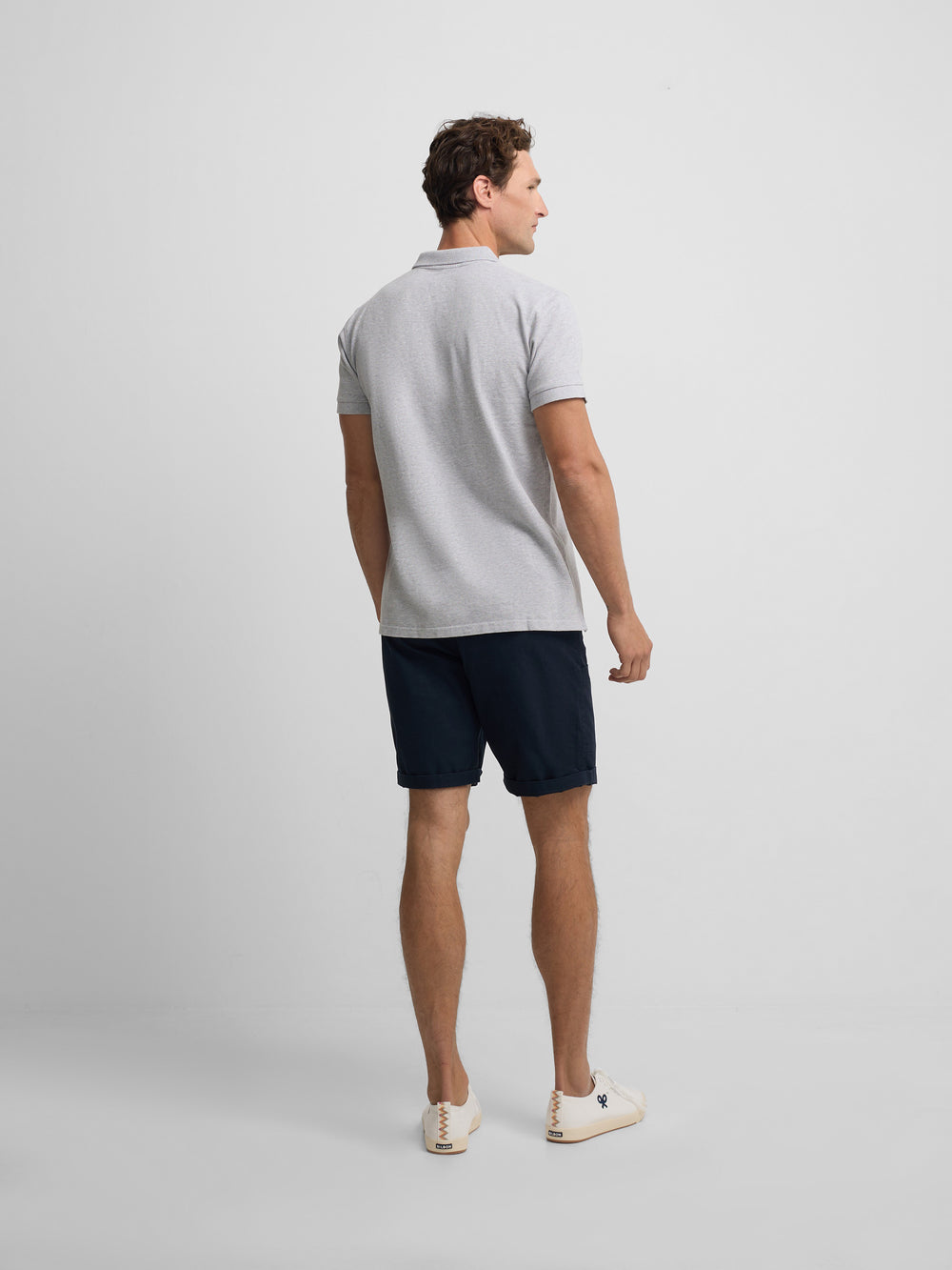 Polo clasico liso gris claro