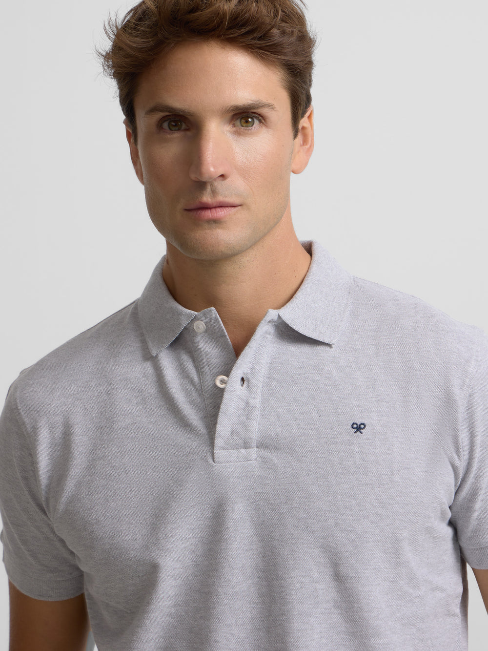 Classic plain light grey polo