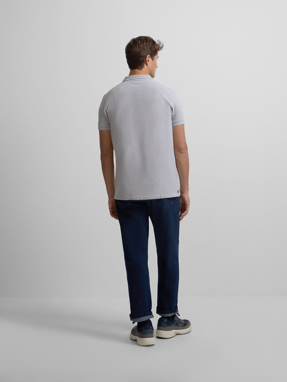 Classic plain light grey polo