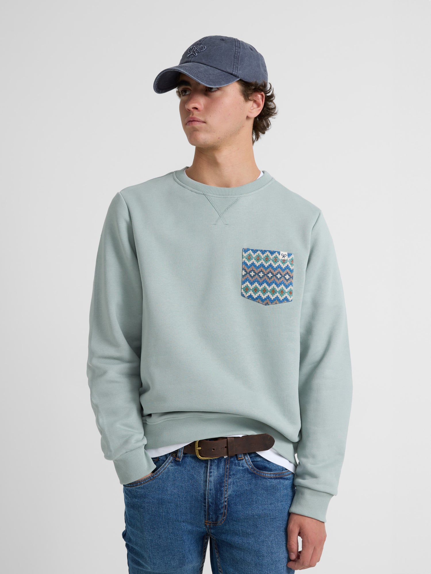 Ropa Etnica SILBON Sudadera U00c9tnica Free Soul Verde Para Hombre