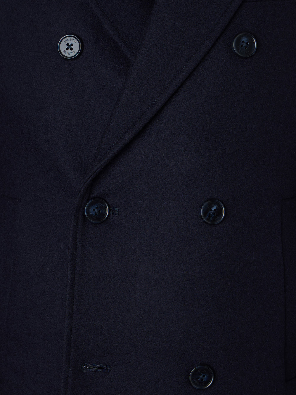 Navy blue double-breasted coat