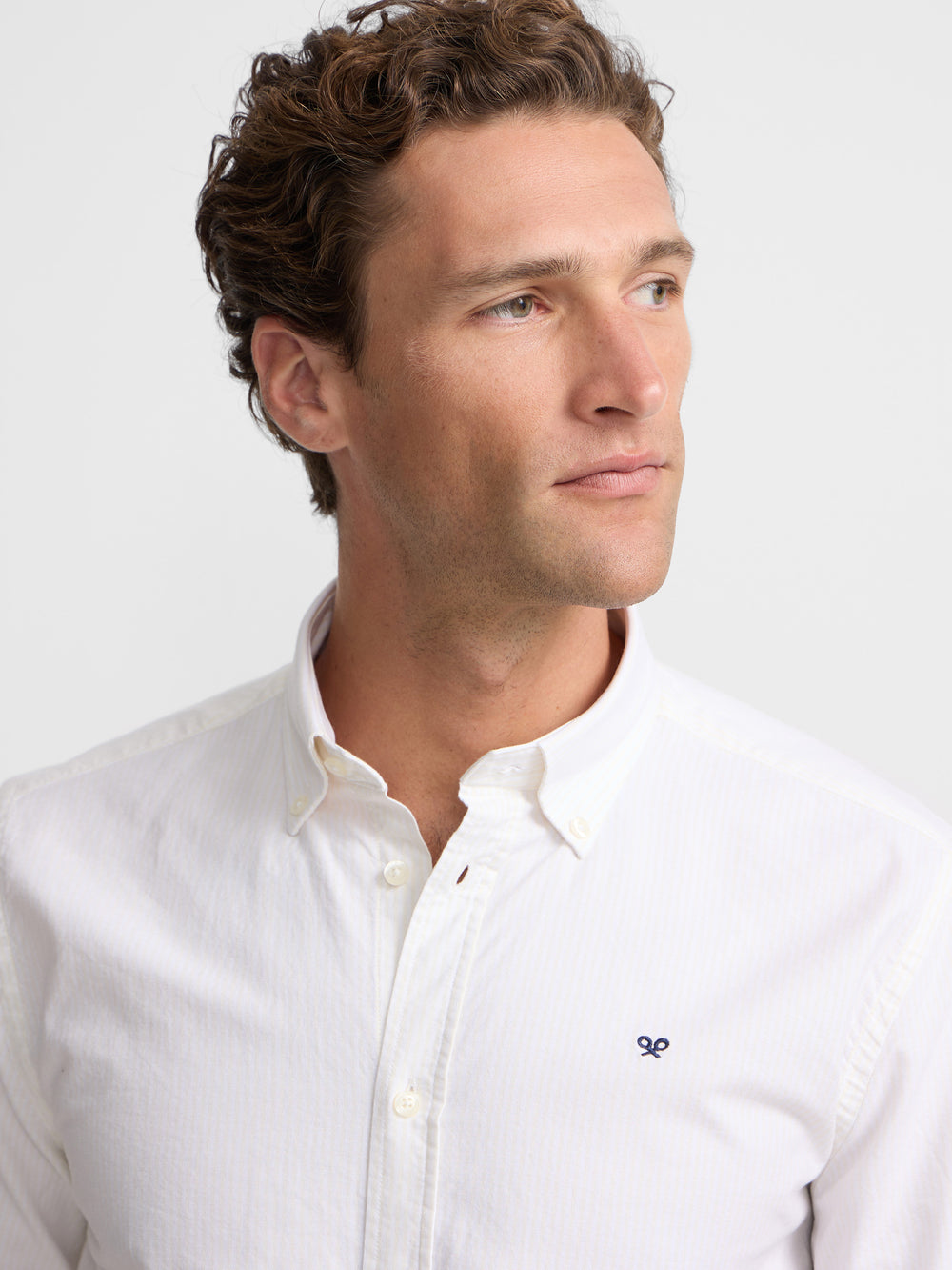 Chemise de sport Oxford à rayures jaunes